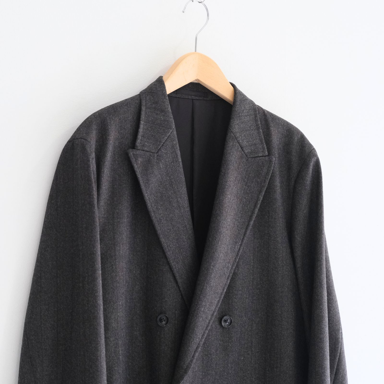 【残り1点】MELANGE BARATHEA STRIPE DB JKT（CHARCOAL BROWN）
