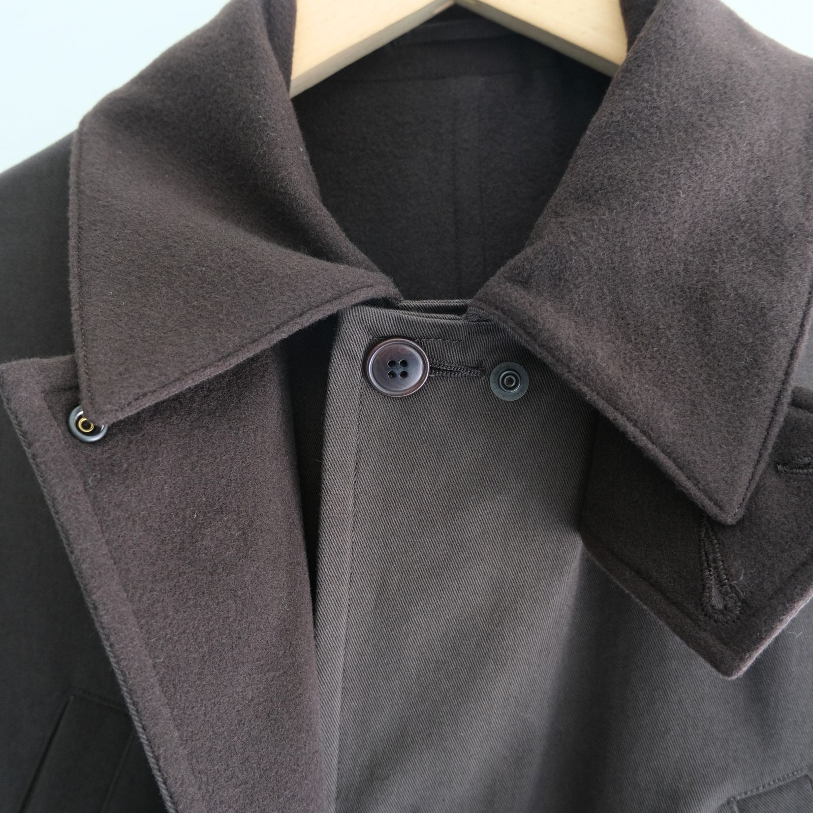 WASHED VINTAGE TWILL MIL-COAT / ジャケット / DARK BROWN
