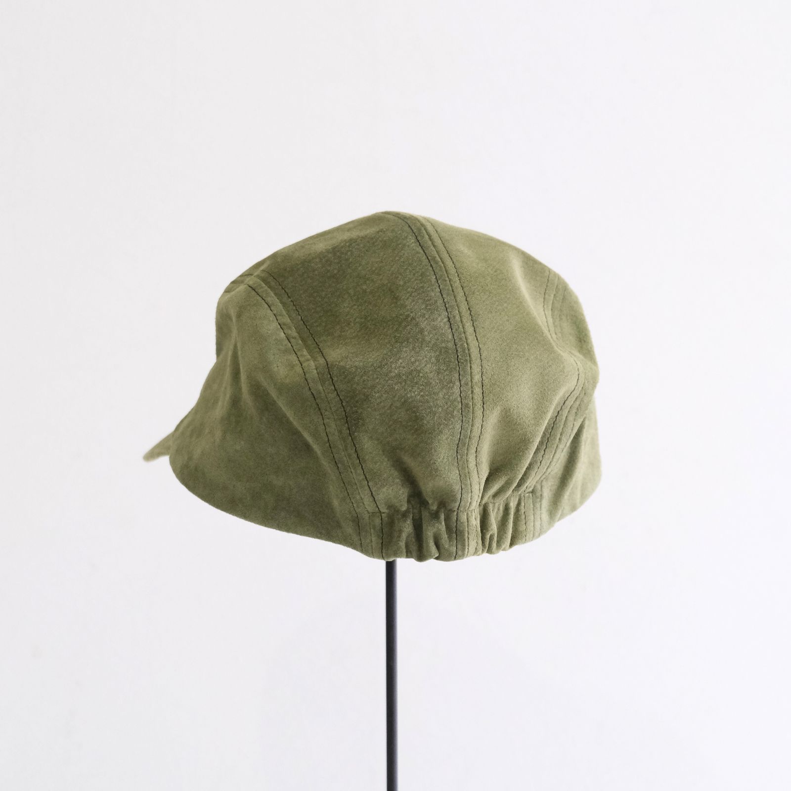 【残り1点】Leather Jet Cap（Olive）