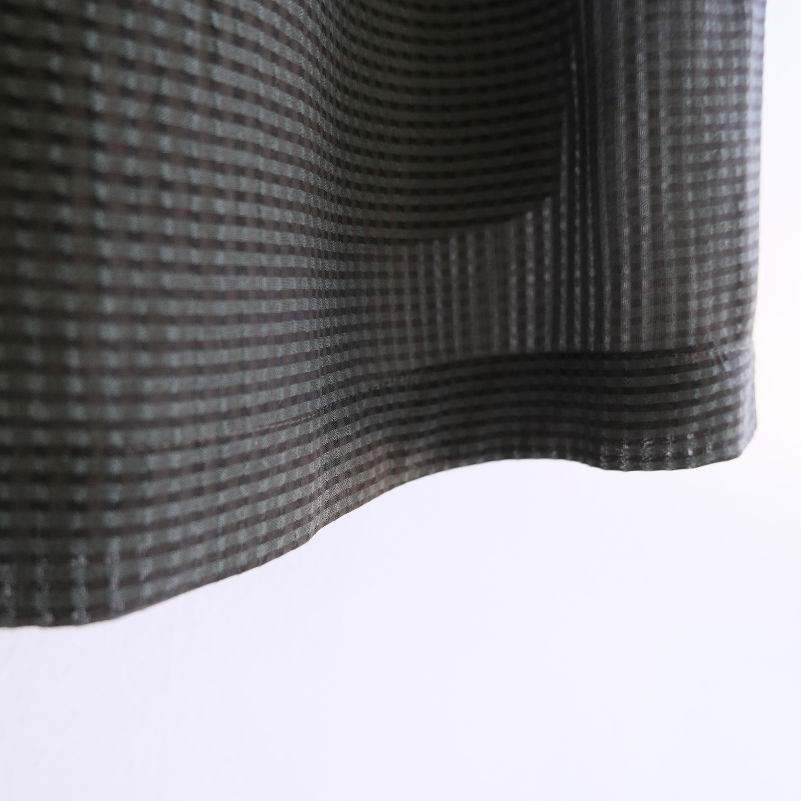 SHEER WESTERN EASY TROUSERS - Gingham check Indian fabric - / パンツ / OLIVE