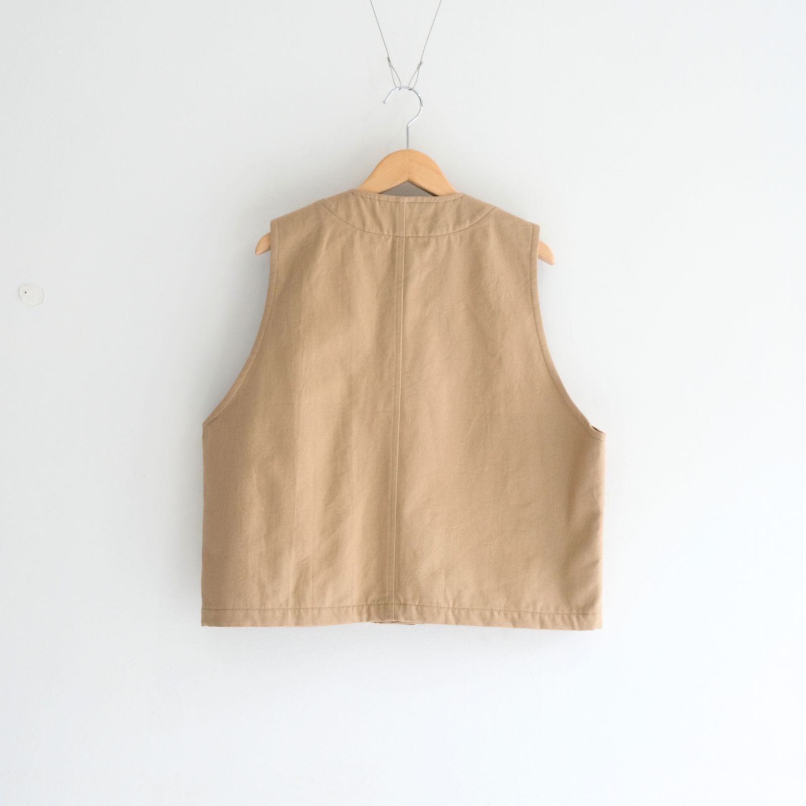 【残り1点】WORK VEST - Duck / Native Border Knit Lining -（Beige）