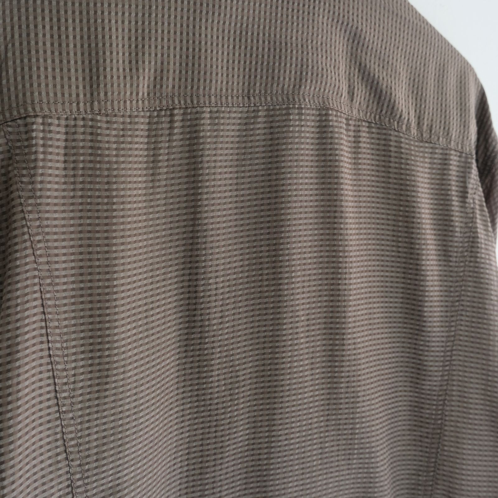 Lee / SEVEN BY SEVEN / SHEER COWBOY JACKET ‐Gingham Check Indian fabric‐ （Greige）