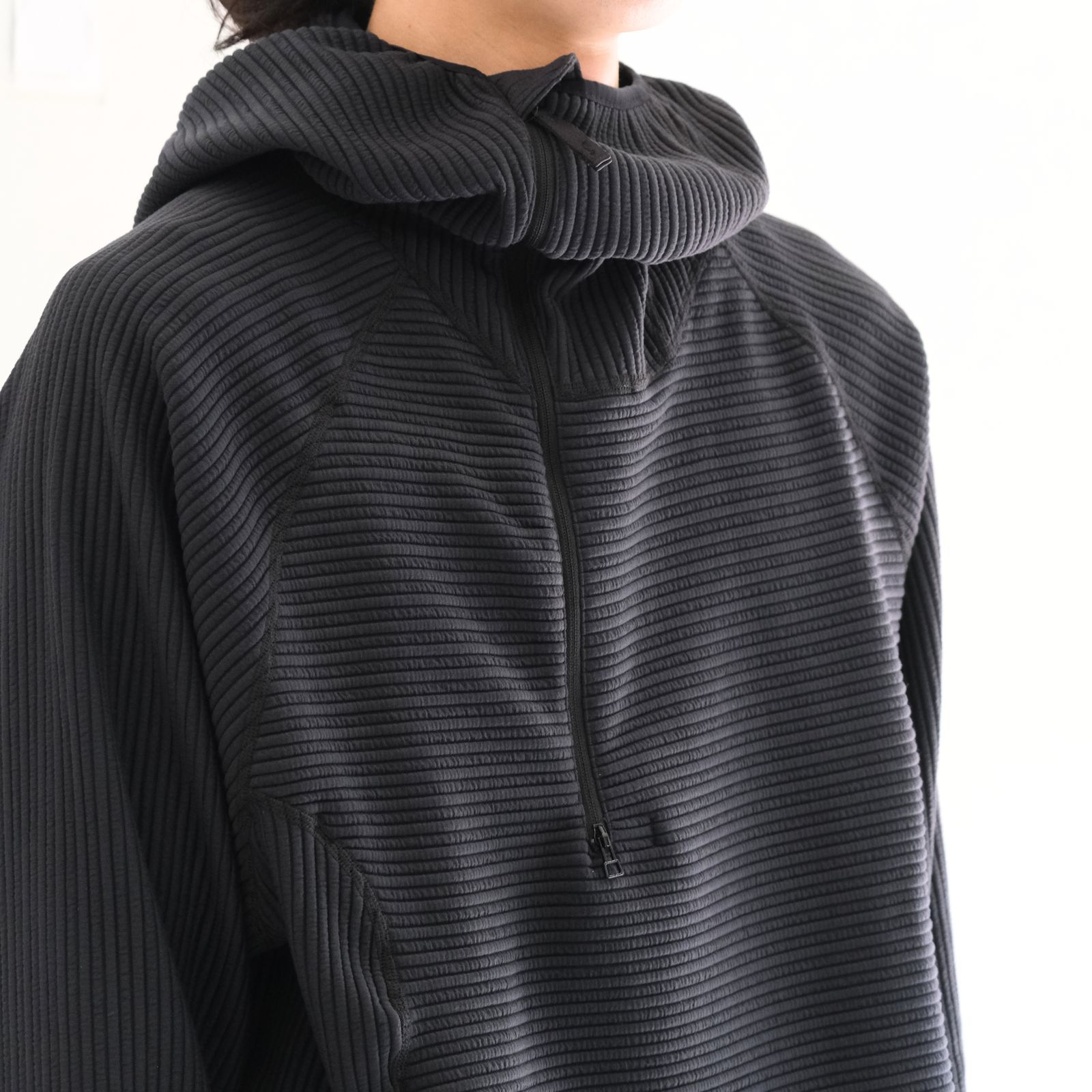 Uneven Anonymous Balaclava Hoodie / アンイーヴン アノニマス バラクラバ フーディー（OFF BLACK）