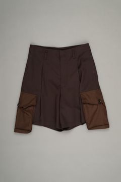 Layered Cargo Shorts（Brown）