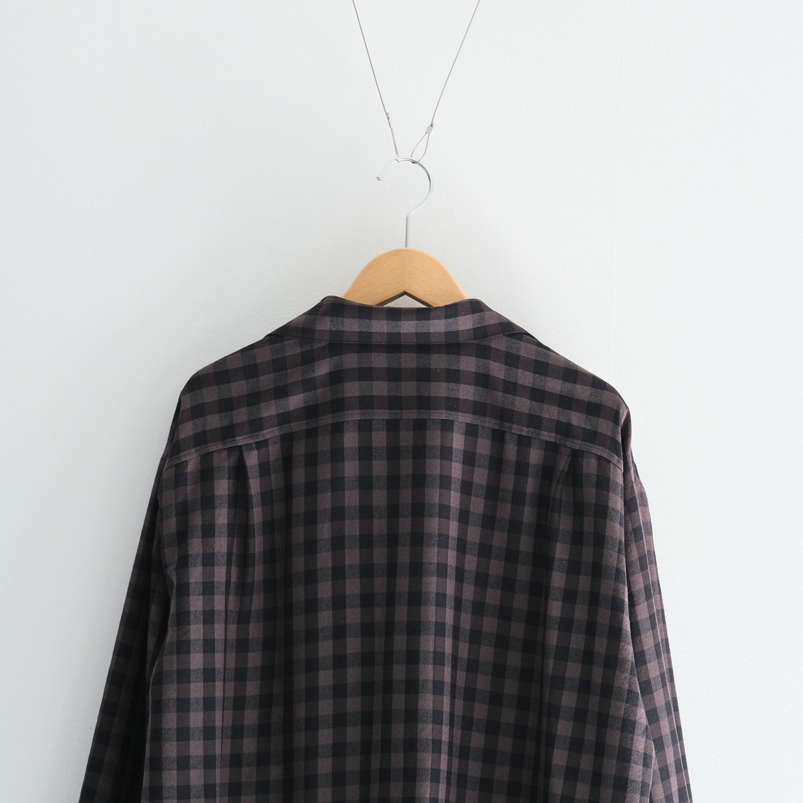 【新品未使用タグ付】Blanc YM / Super100Wool SET UP Blanc YM - Silk Plaid Skipper Shirts / スキッパー / シャツ