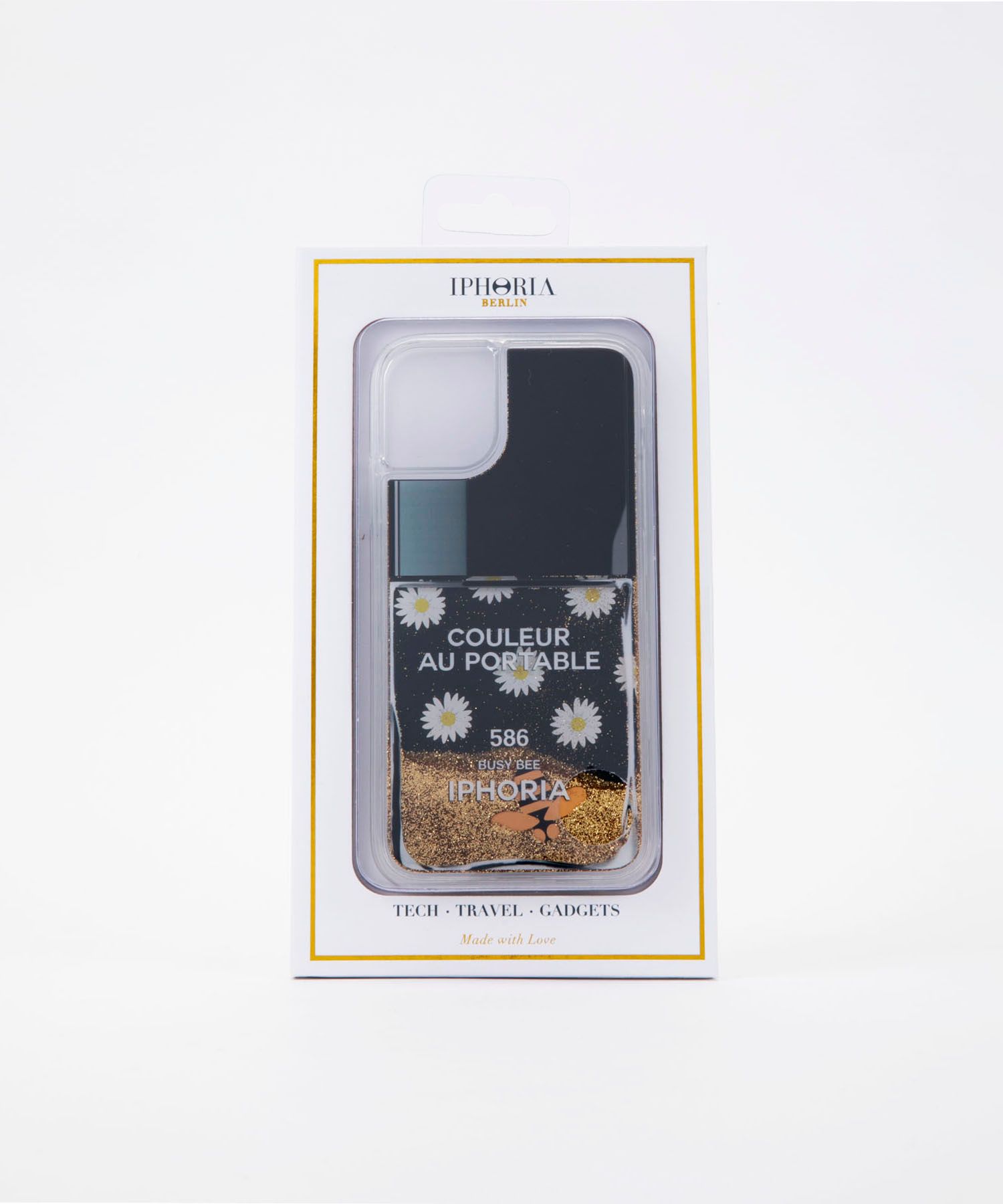 Liquid Case for Apple iPhone 11 - Nailpolish Coleur Au Portable Black Daisy