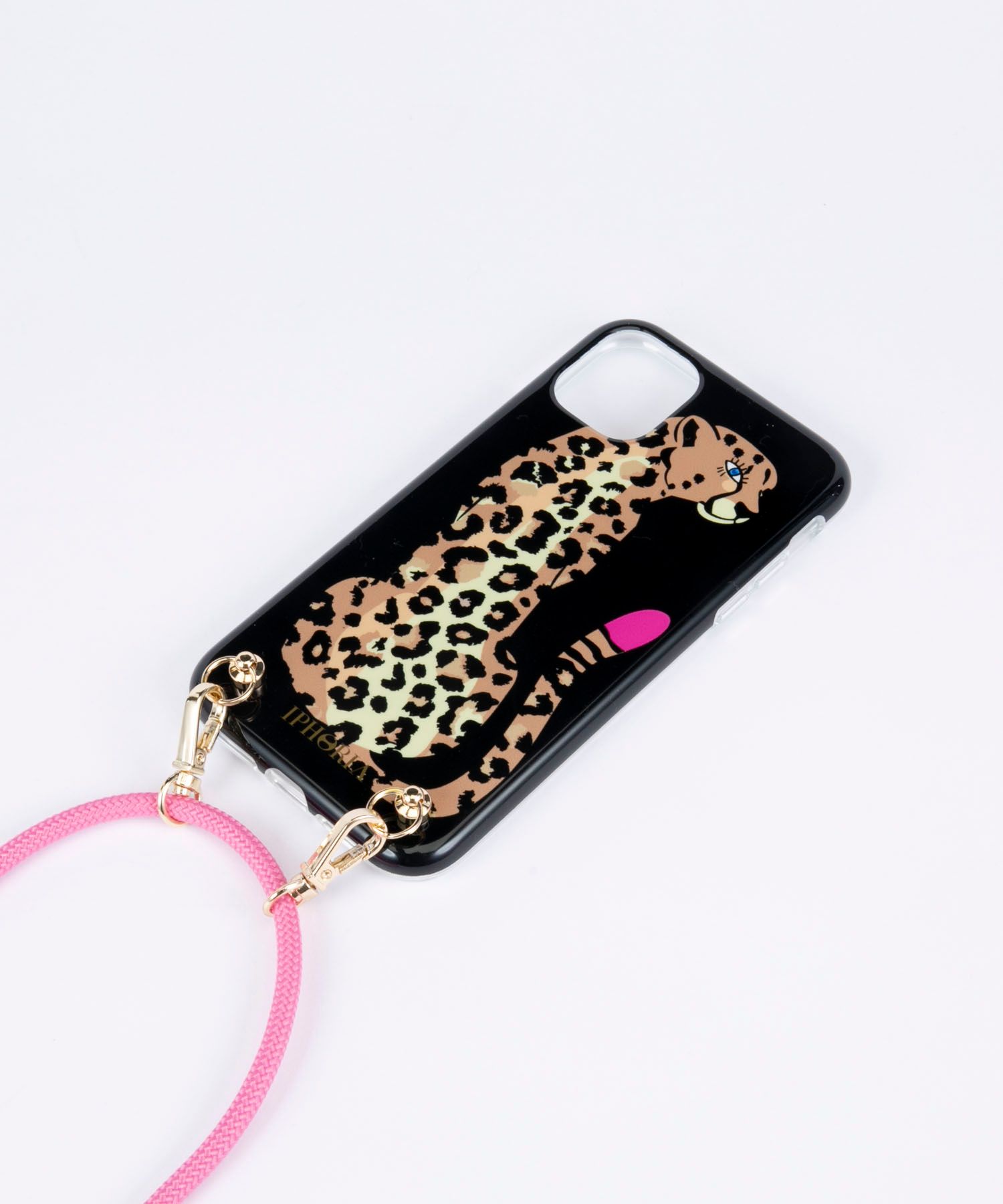 Necklace Case for Apple iPhone 11 - Leopard Lady Black