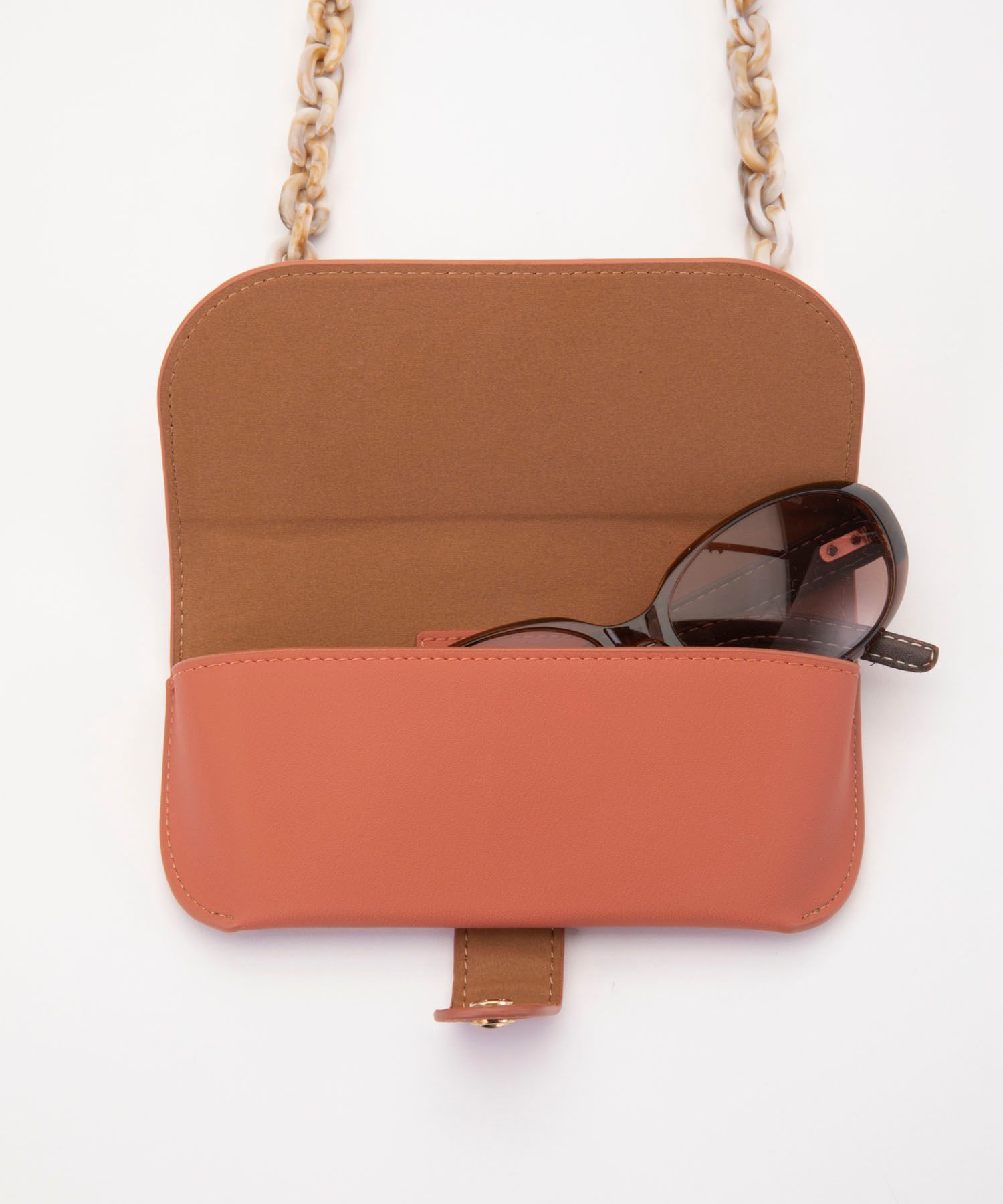 Glasses Case with Bag Holder - Orange Glasses With Chain