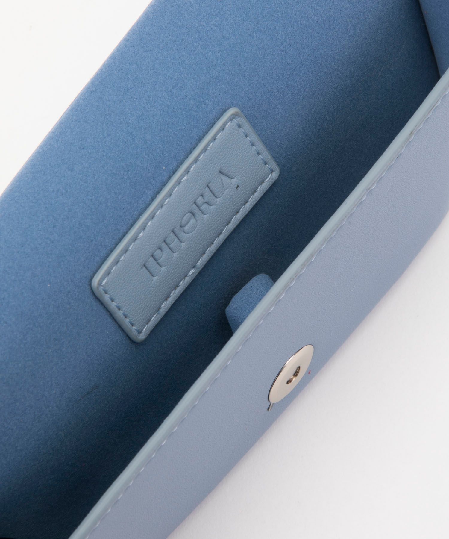 Glasses Case with Bag Holder - Blue Linen With Red Lips