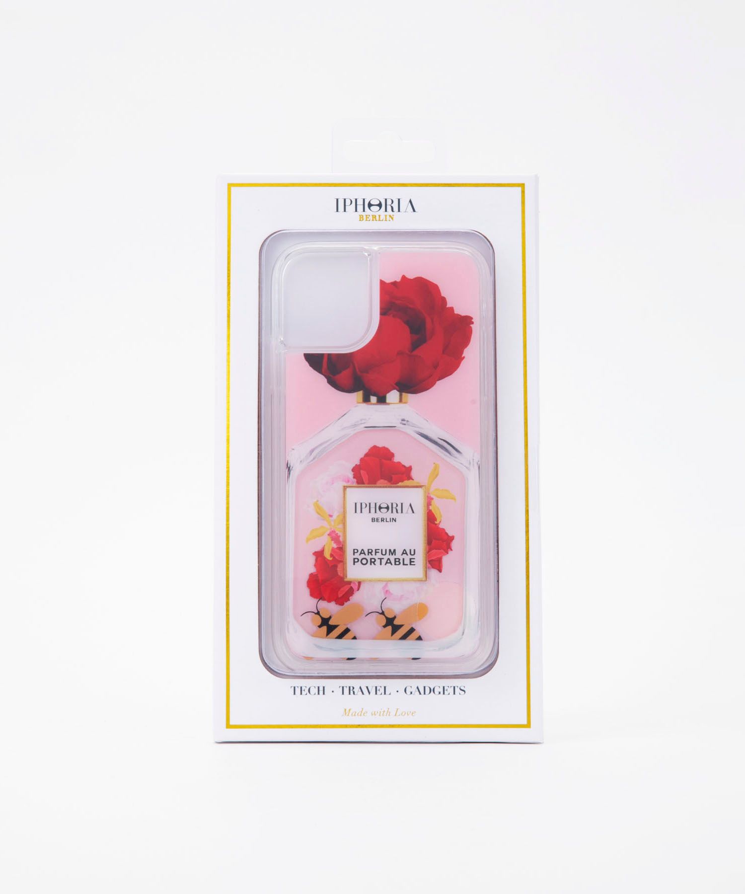 Liquid Case for Apple iPhone 11 - Parfume Red Flowers Nude with Bees