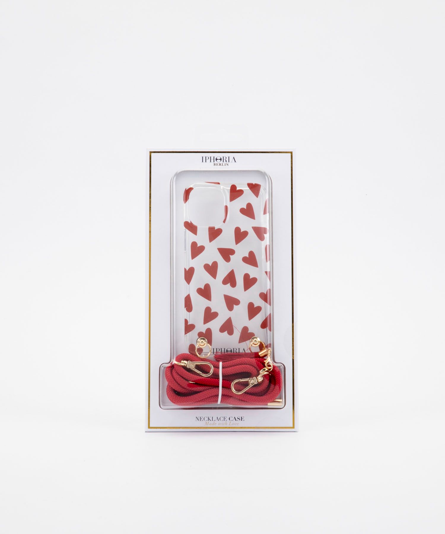 Necklace Case for Apple iPhone 12 mini - Transparent Hearts