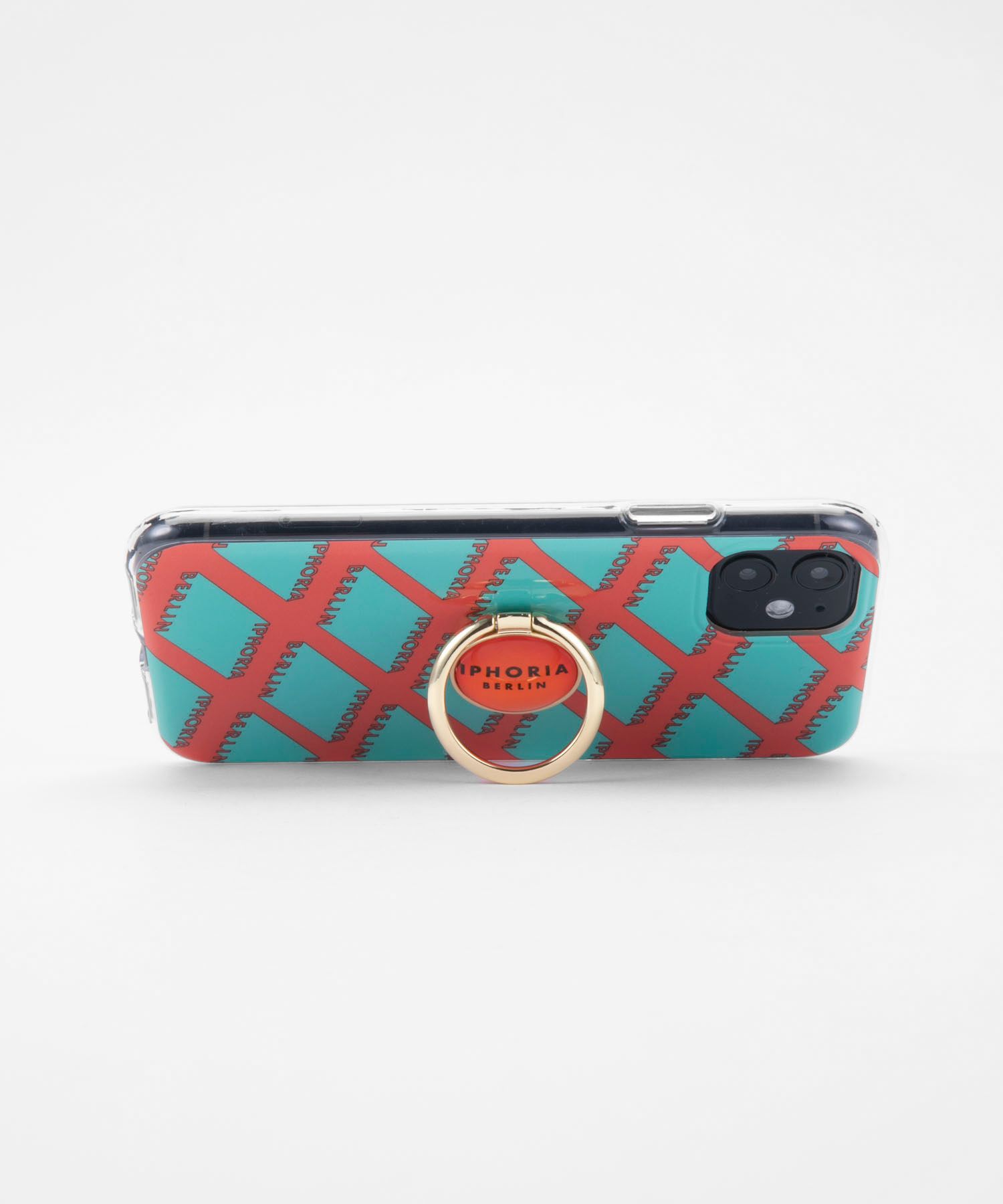 Case for Apple iPhone 11 - Gold Ring Illusion Pattern Orange & Mint