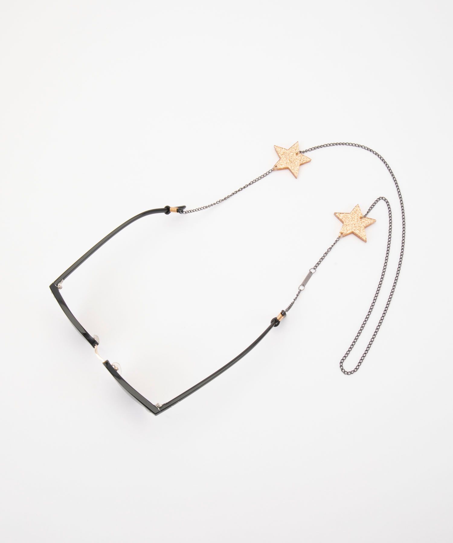Sunglasses Strap - Black Chain With Golden Stars