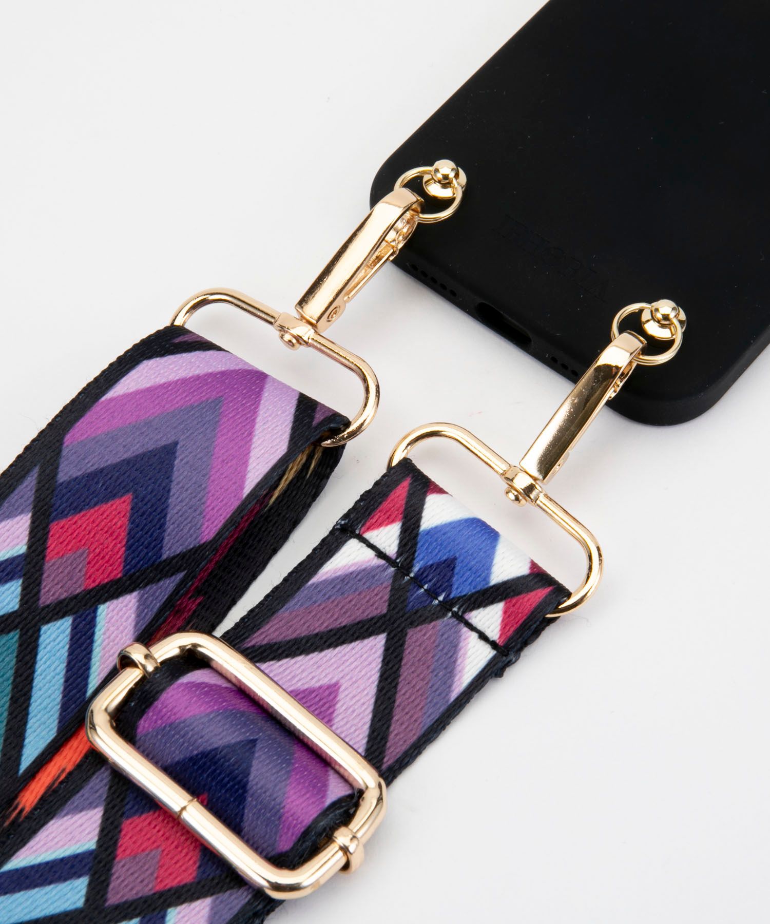 Necklace Case for Apple iPhone 12/12 Pro - Soft Touch Black with Ethno Strap