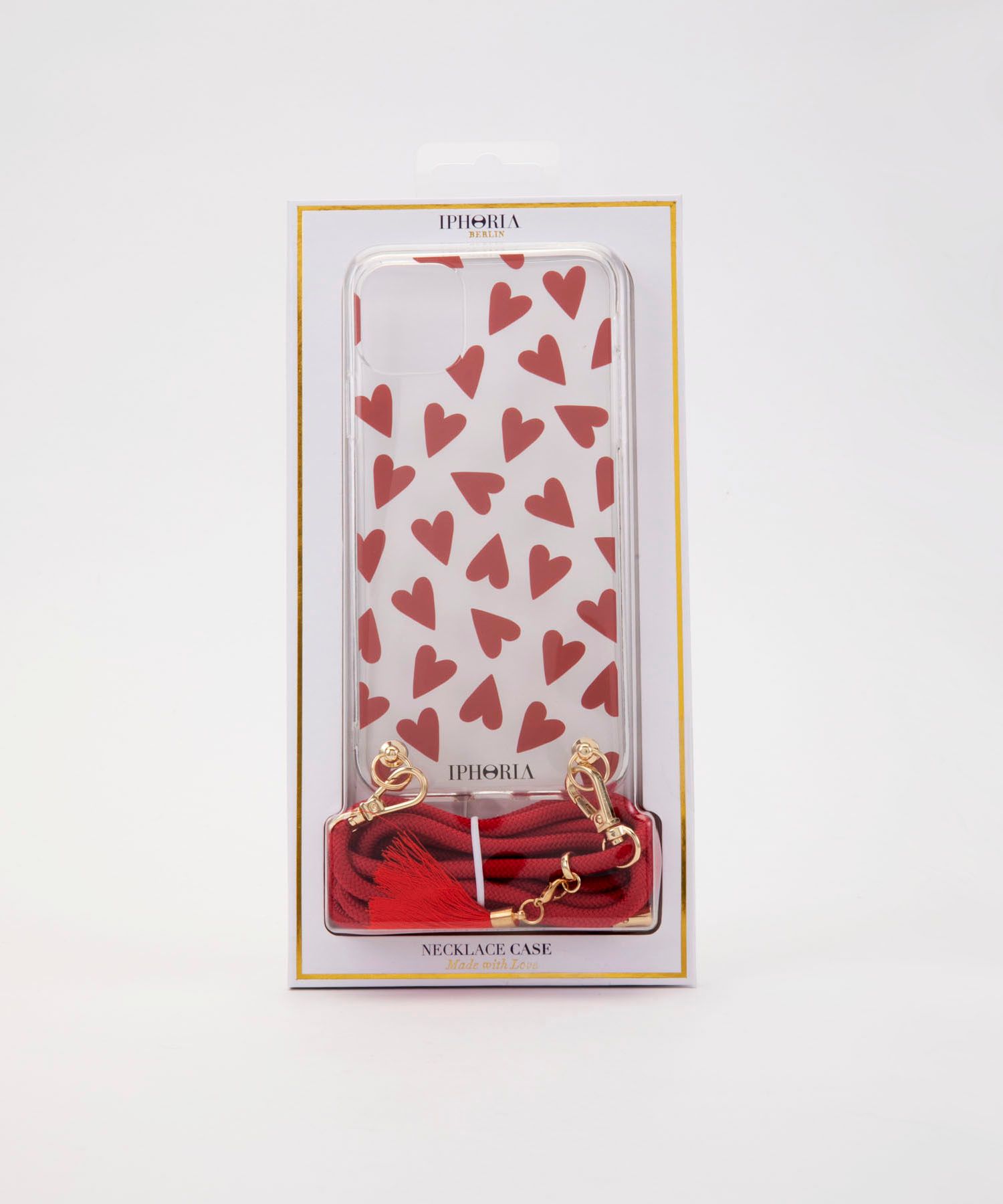Necklace Case for Apple iPhone 11 ProMax - Transparent Hearts