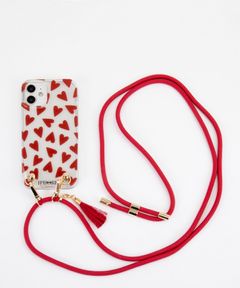 Necklace Case for Apple iPhone 12 mini - Transparent Hearts