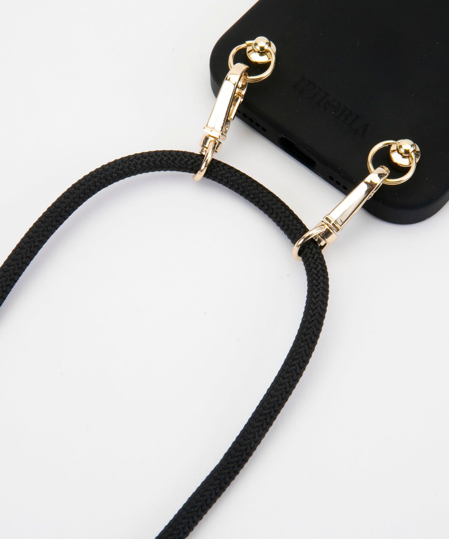 Necklace Case for Apple iPhone 12/12 Pro- Soft Touch simple Black
