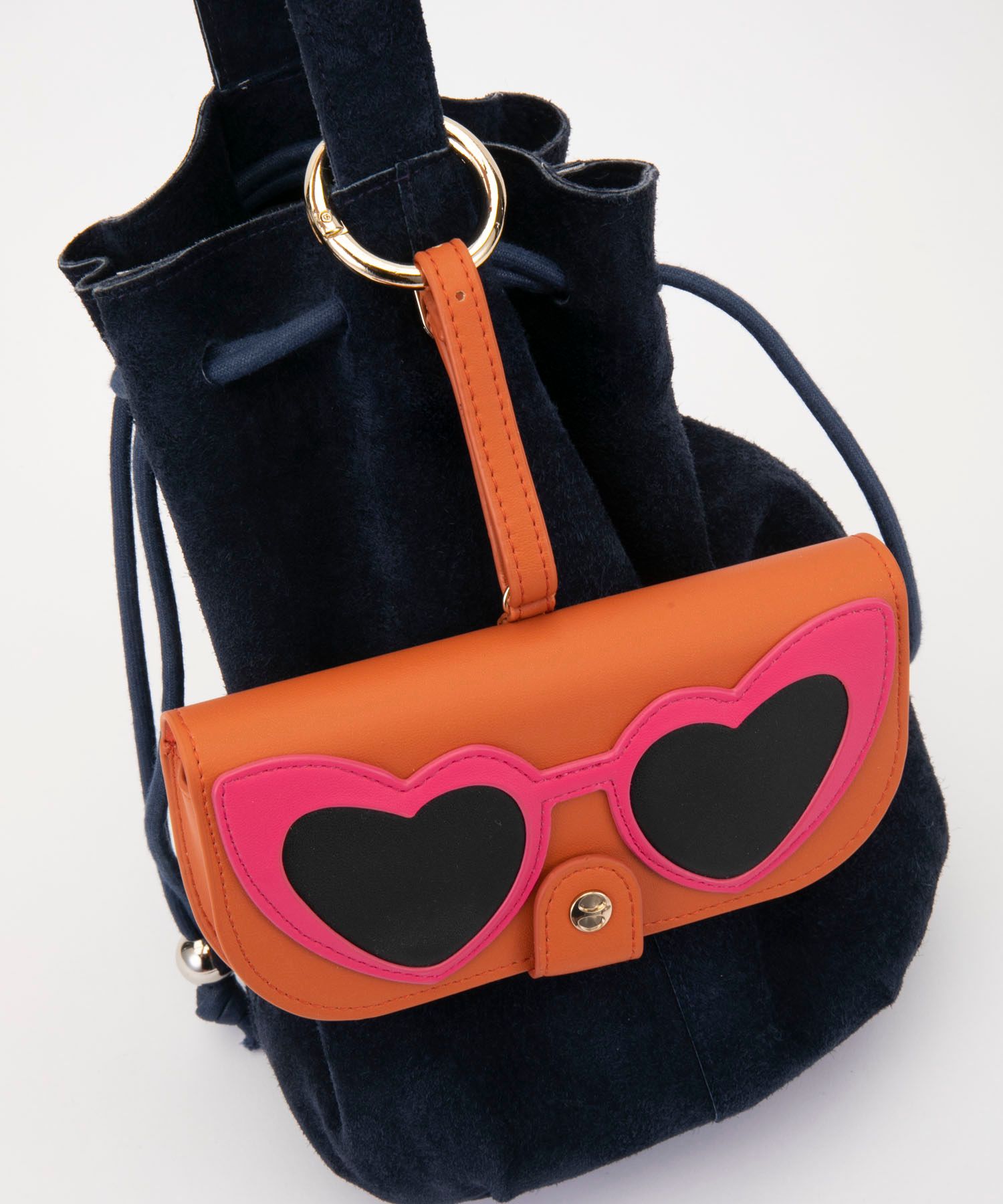 Glasses Case with Bag Holder - Heart Glasses Orange