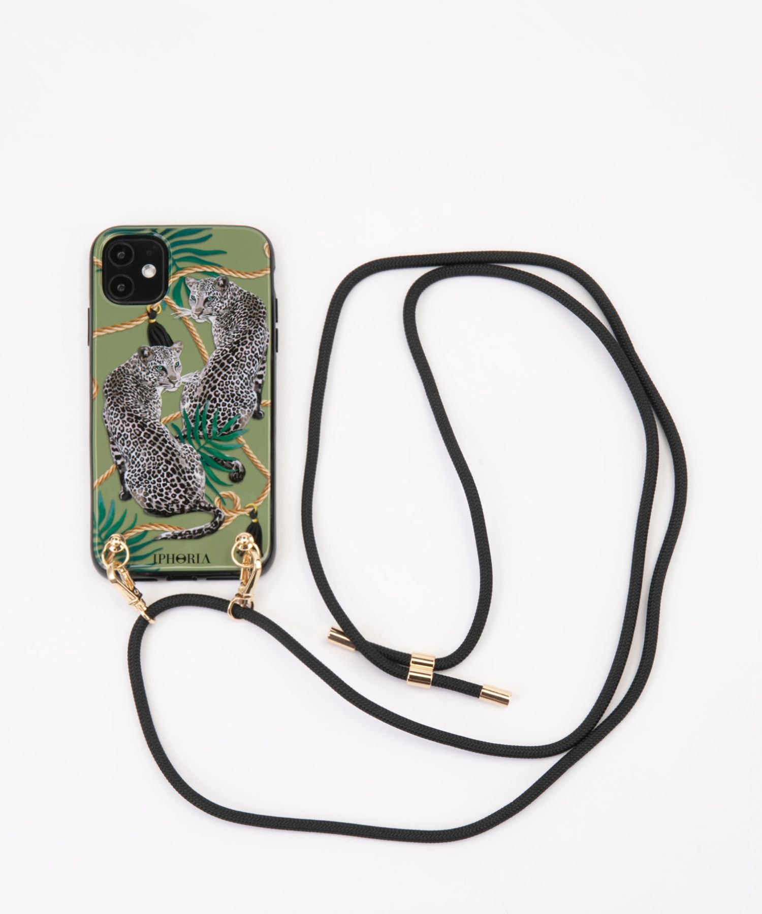 Necklace Case for Apple iPhone 11 - Olive Leopards
