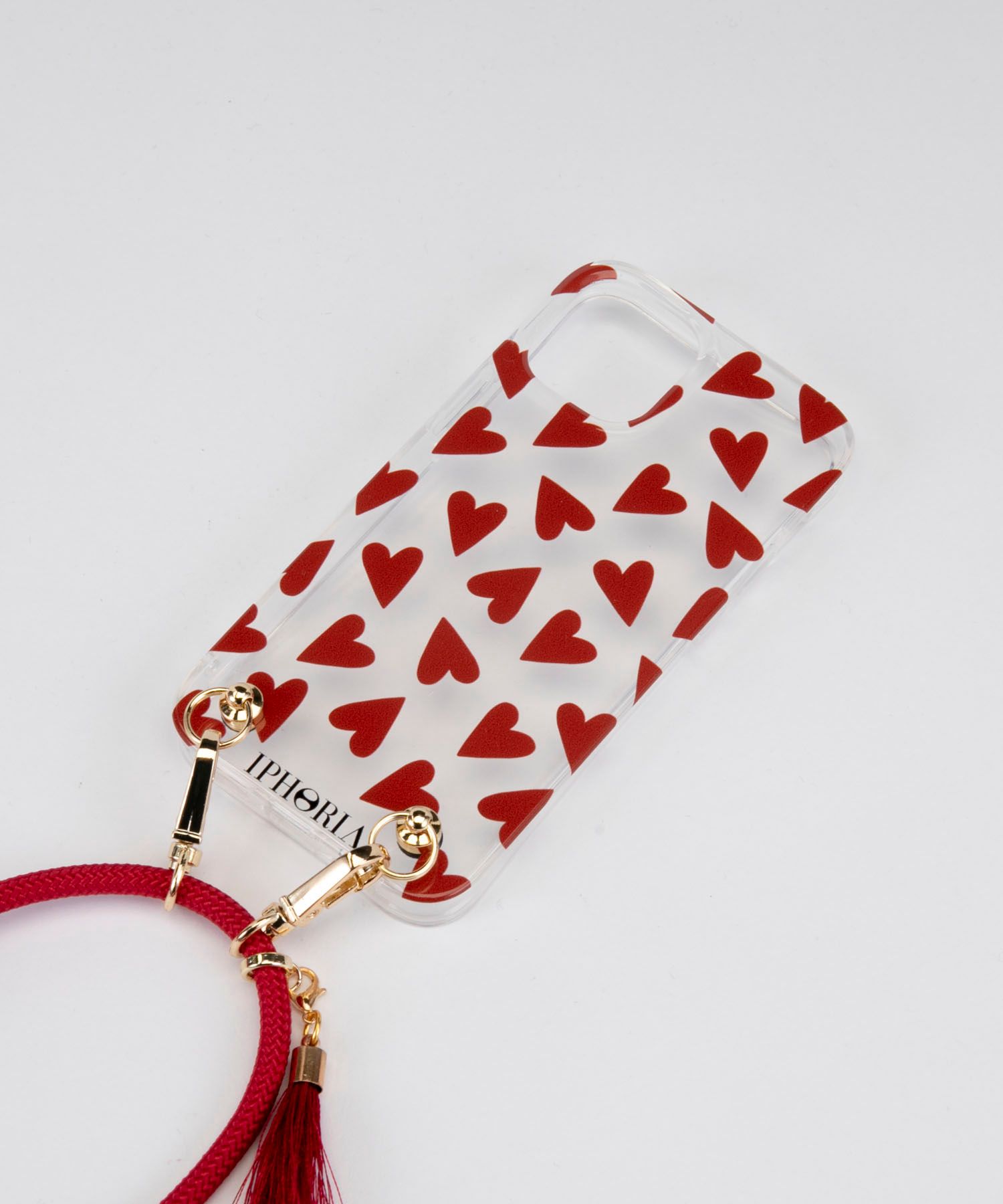 Necklace Case for Apple iPhone 12 mini - Transparent Hearts