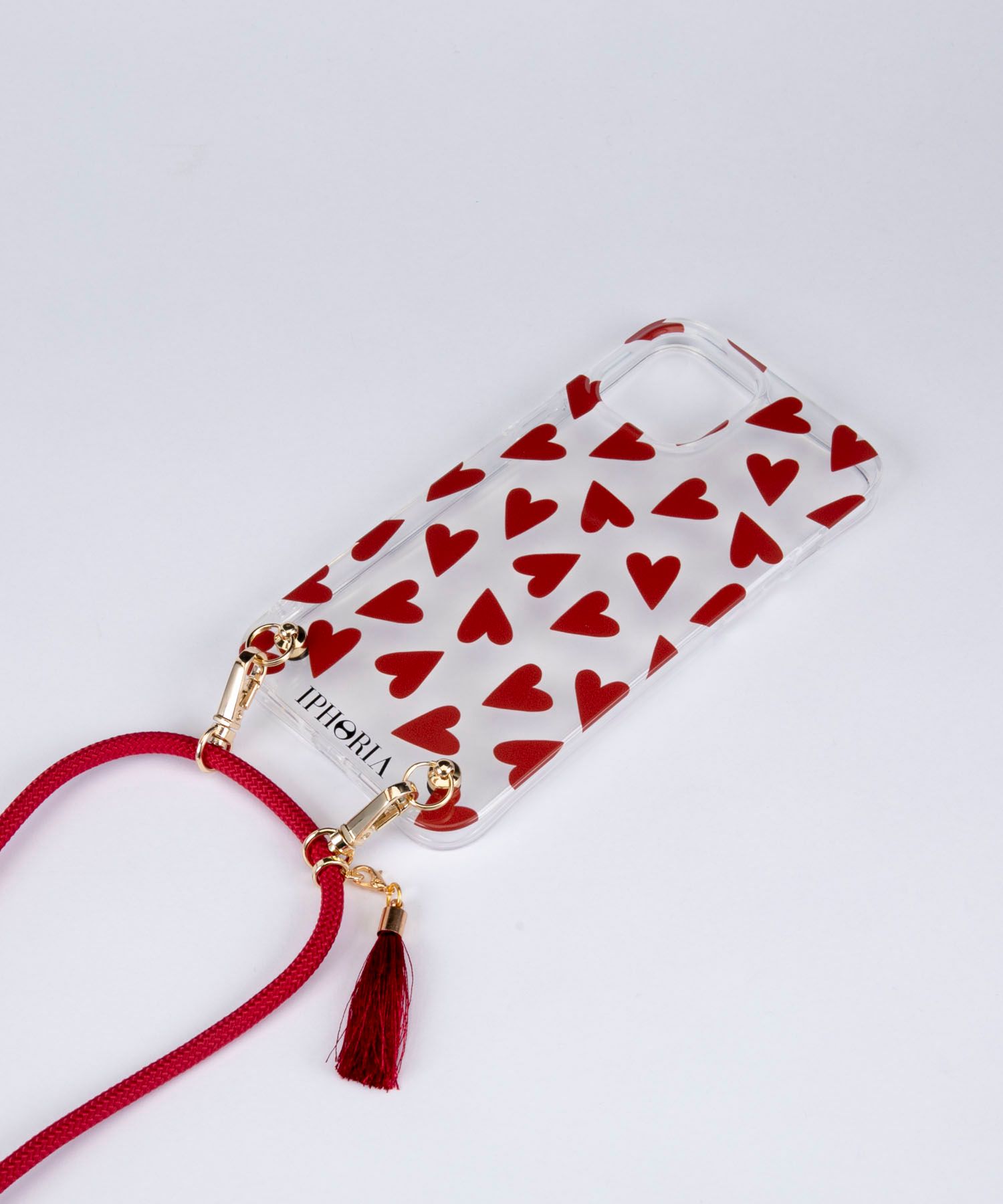 Necklace Case for Apple iPhone 12 Pro Max - Transparent Hearts