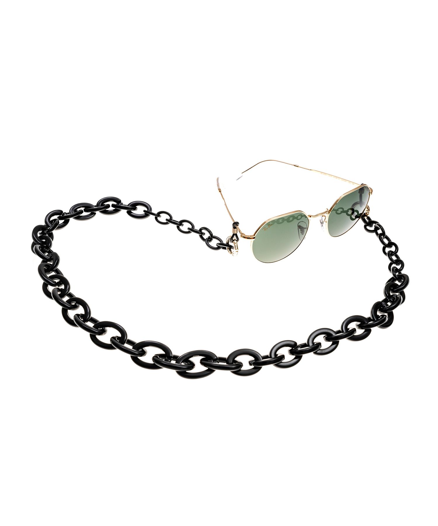Glasses Strap - Black Chain with Logo Plate