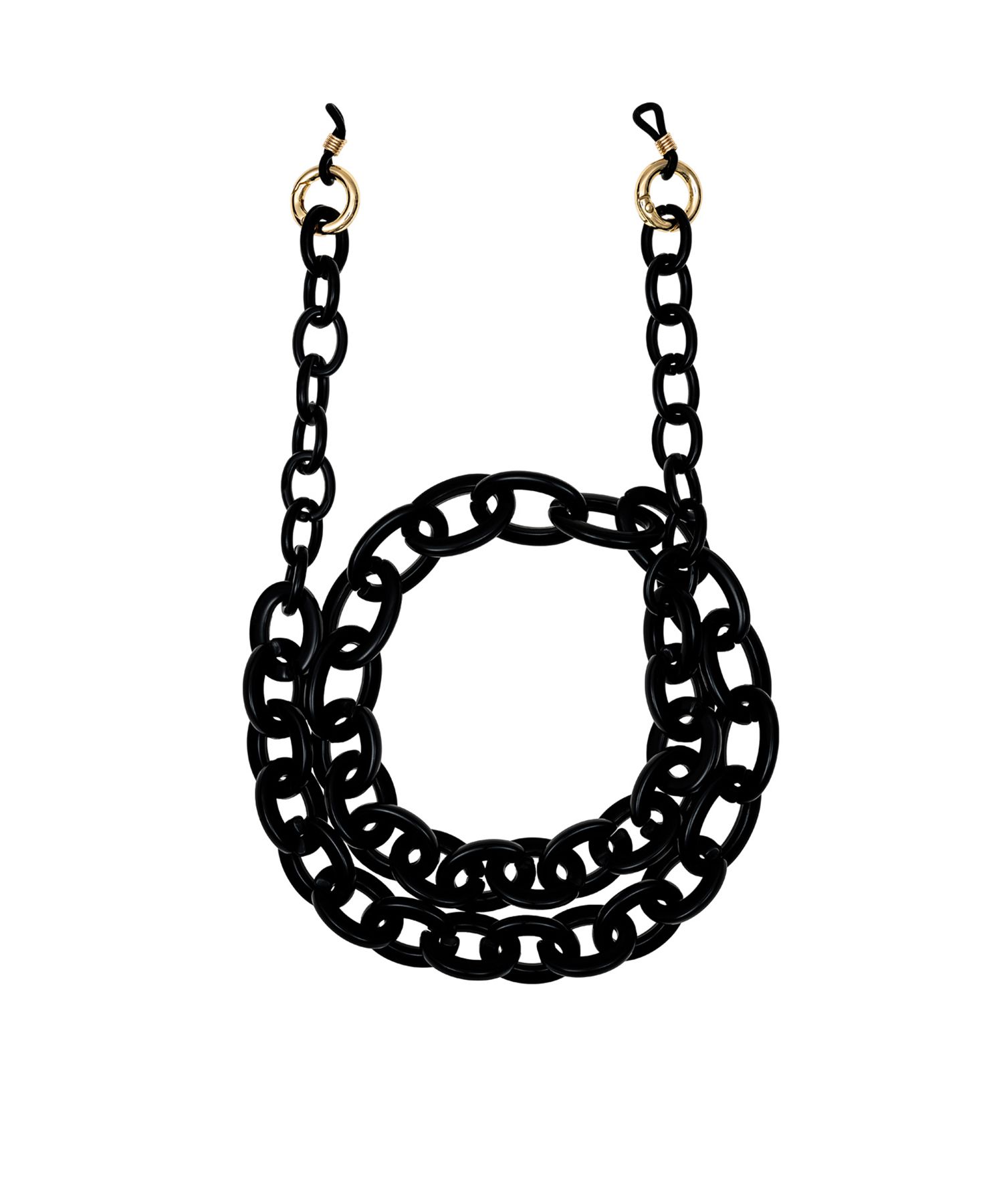 Glasses Strap - Black Chain with Logo Plate