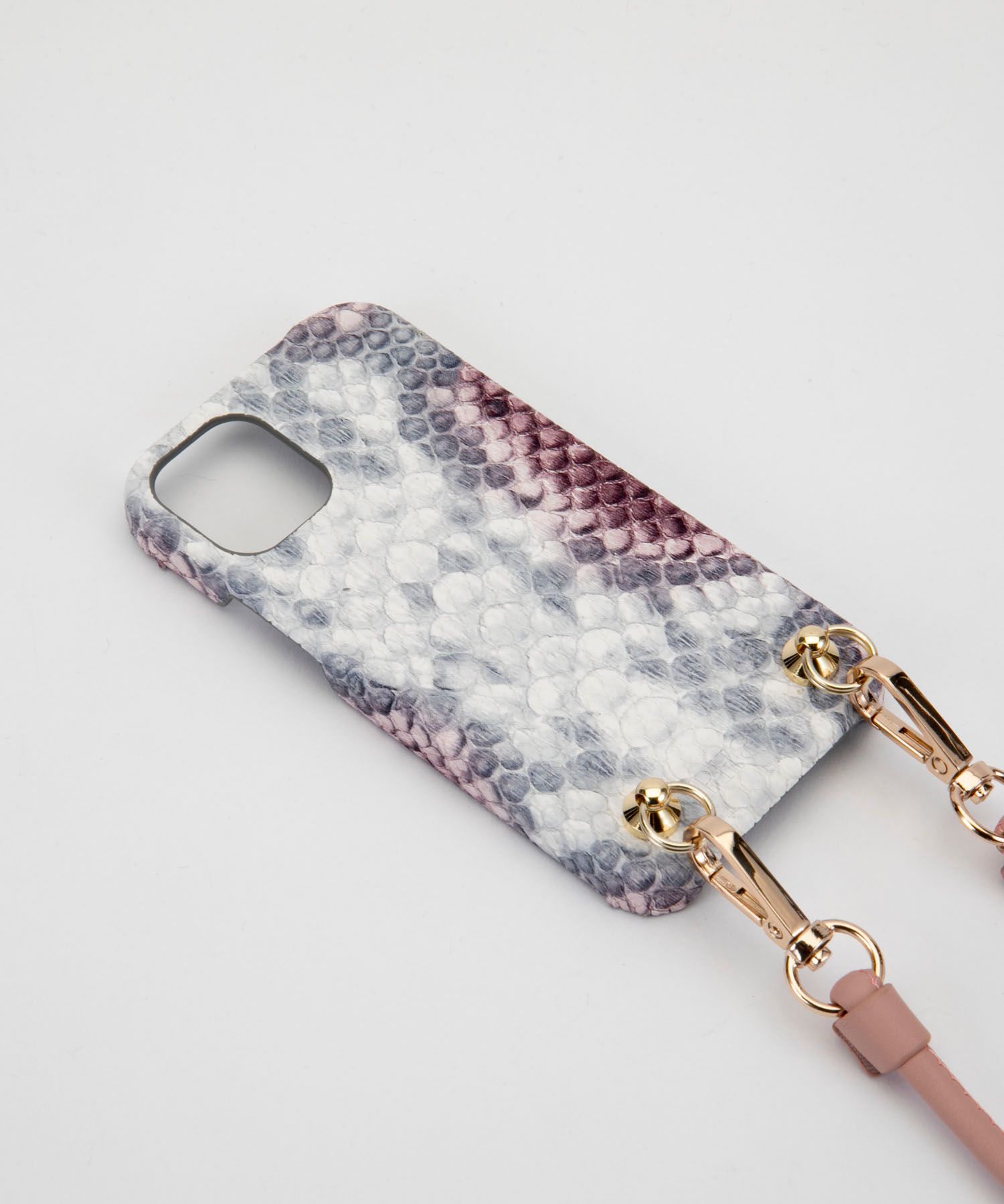 Necklace Case for Apple iPhone 12 mini - Snake with nude Strap