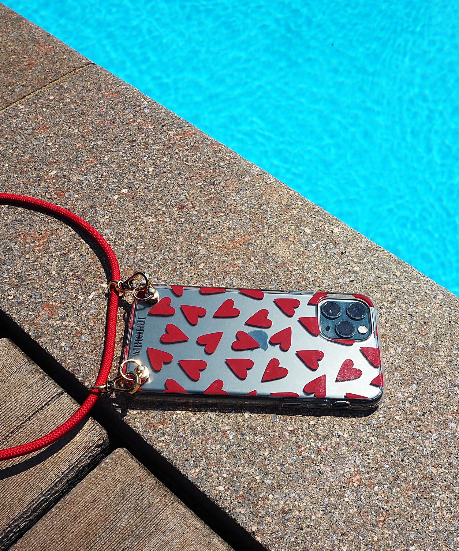 Necklace Case for Apple iPhone 11 - Transparent Hearts