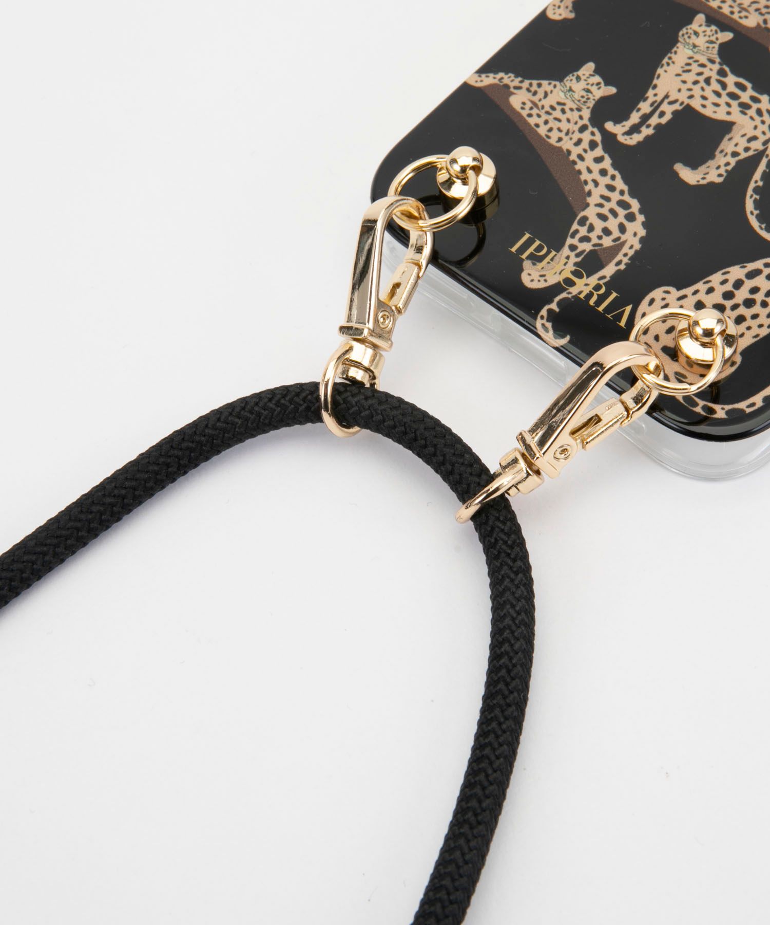 Necklace Case for Apple iPhone 12 Pro Max - Leopard Mosaic Black