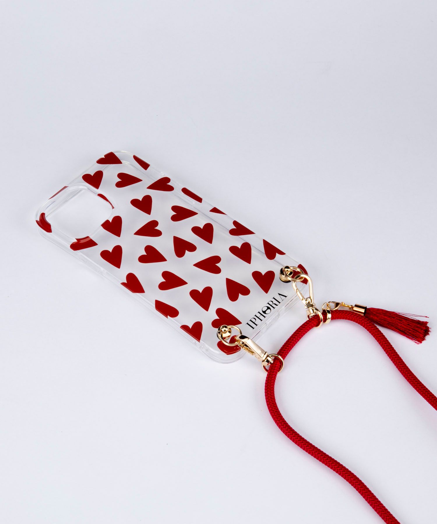 Necklace Case for Apple iPhone 12 Pro Max - Transparent Hearts