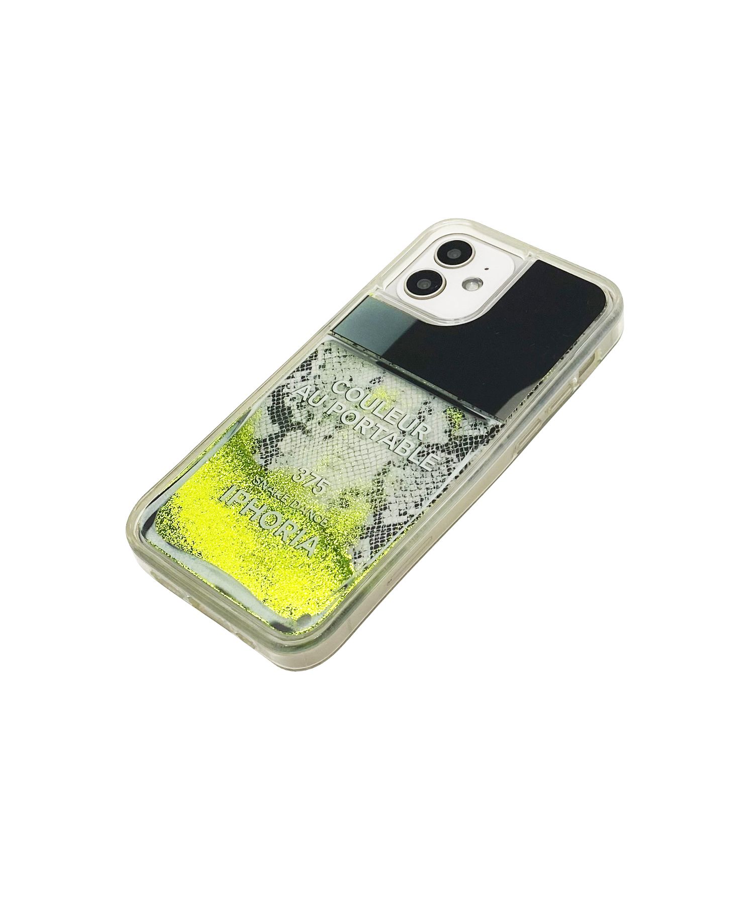 Liquid Case for Apple iPhone 12 mini - Nailpolish Coleur Au Portable Snake Lime Green Glitter