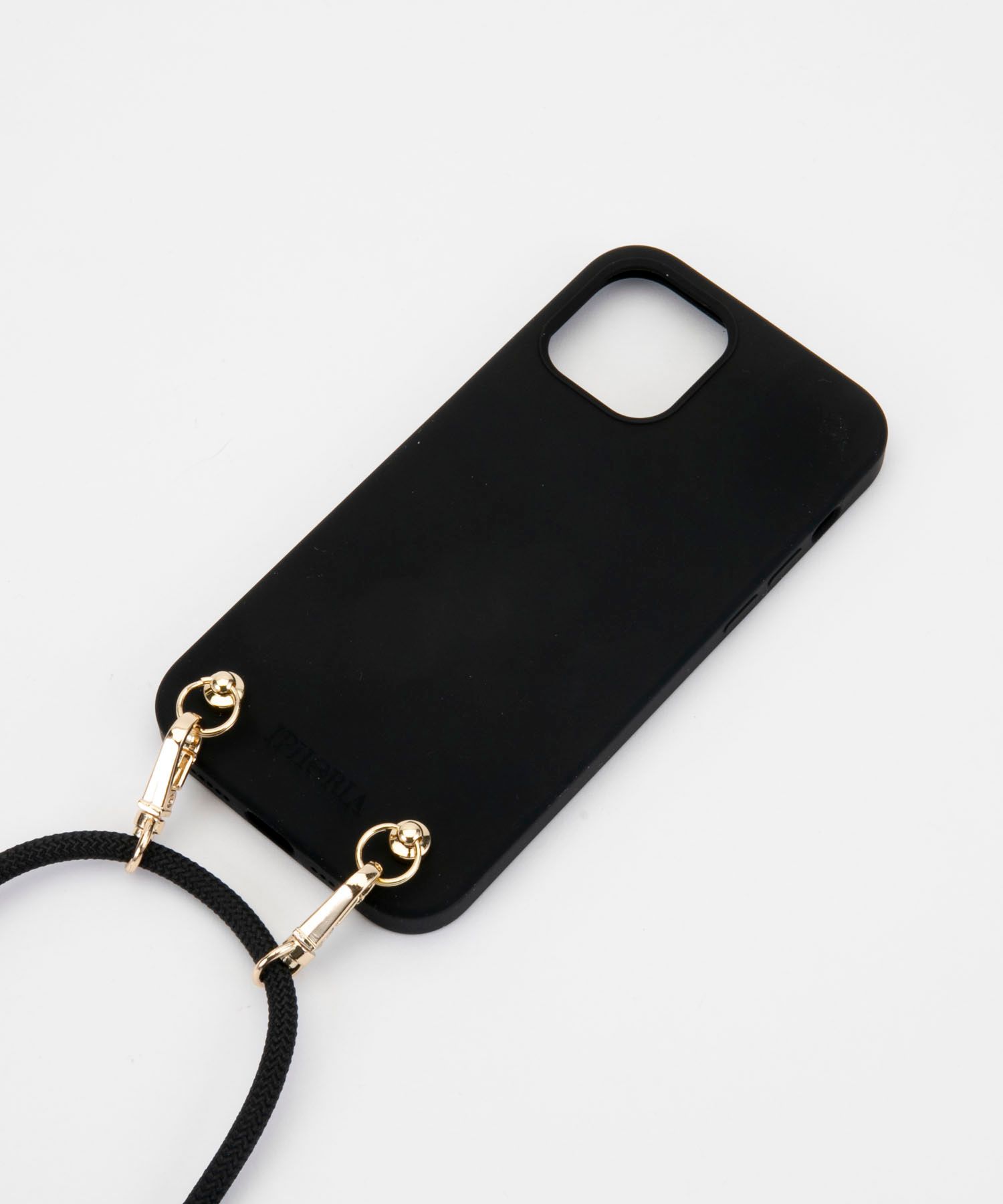 Necklace Case for Apple iPhone 12/12 Pro- Soft Touch simple Black