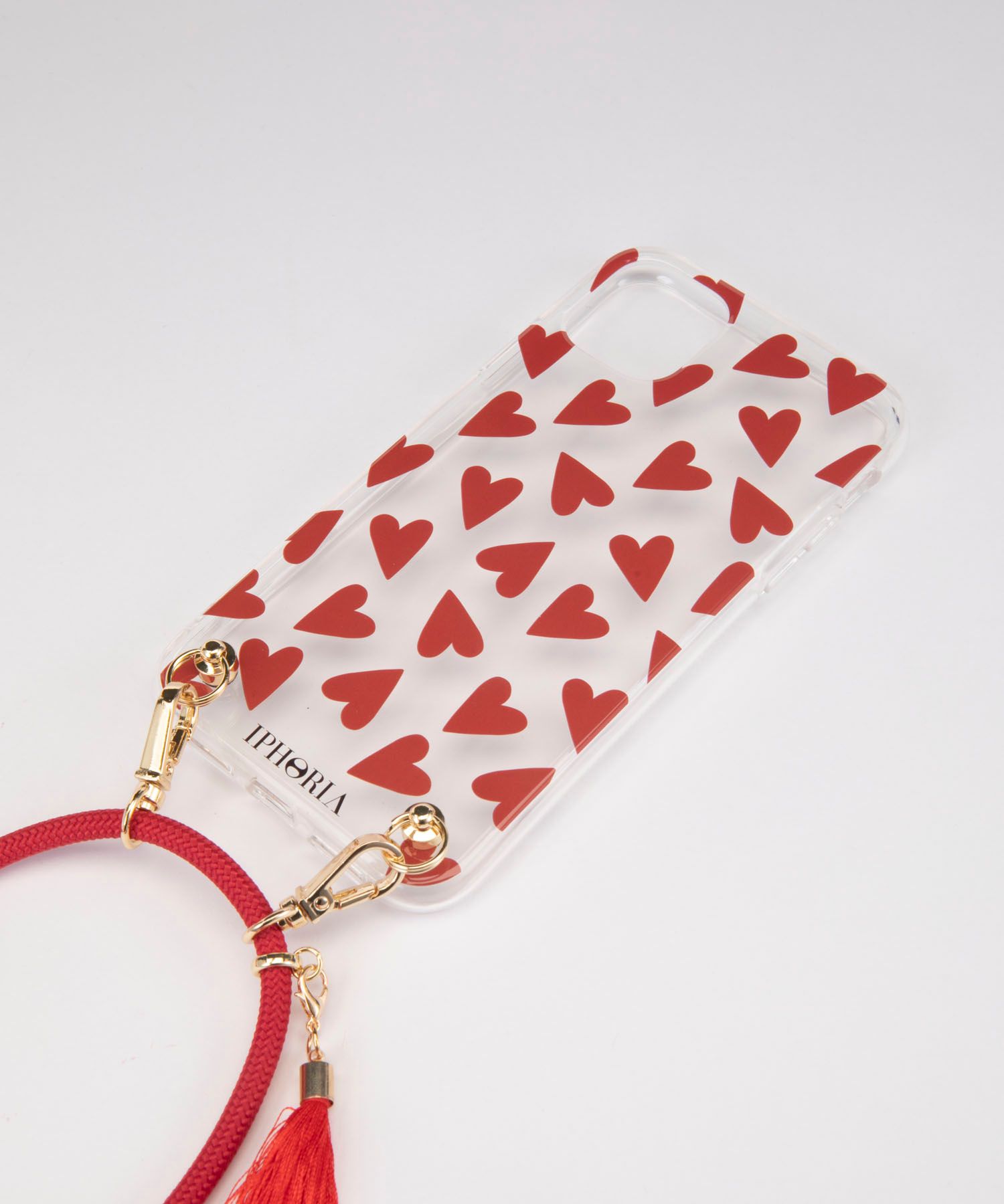 Necklace Case for Apple iPhone 11 - Transparent Hearts