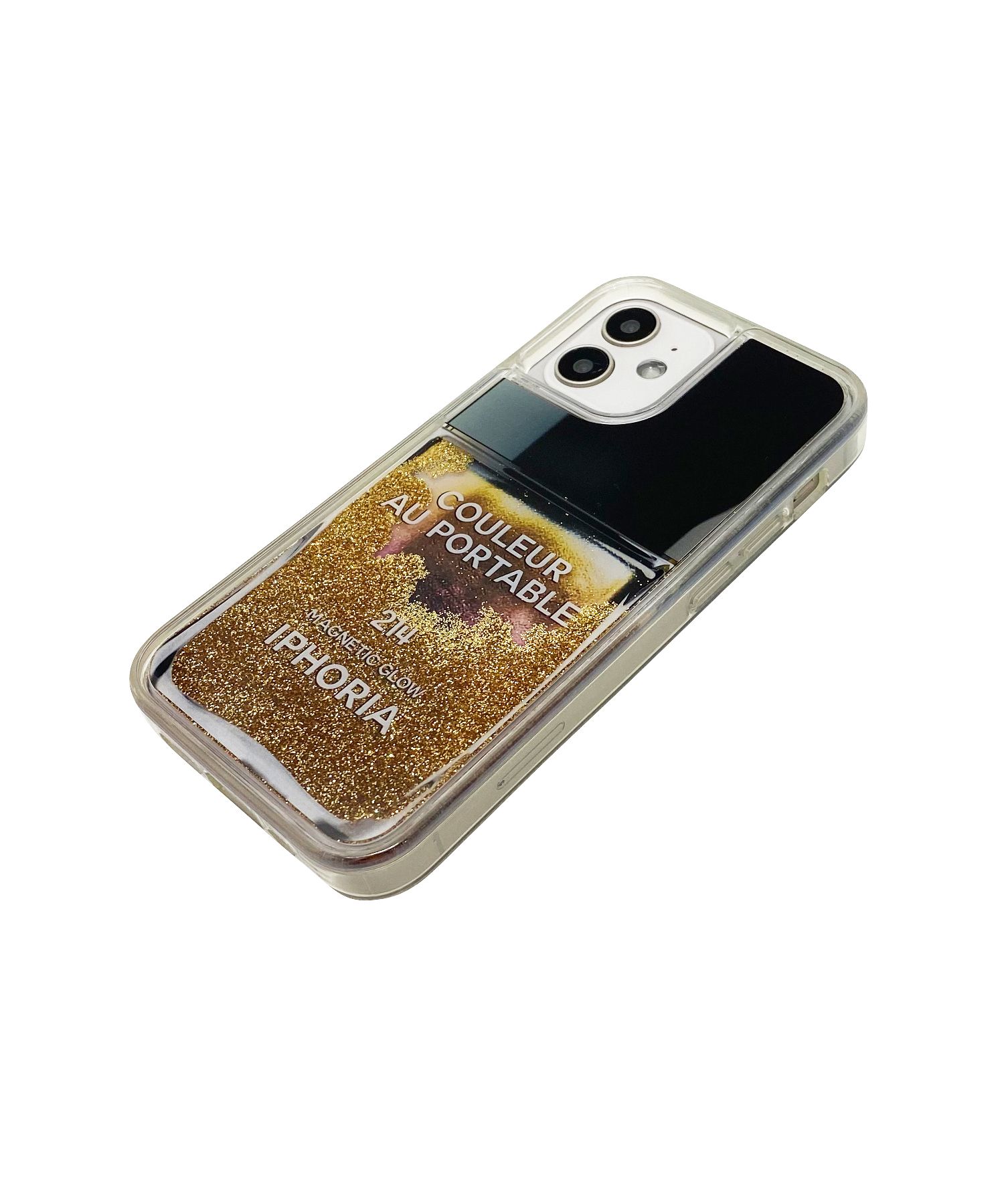 Liquid Case for Apple iPhone 12 mini - Nailpolish Coleur Au Portable Metallic Gold + Pink