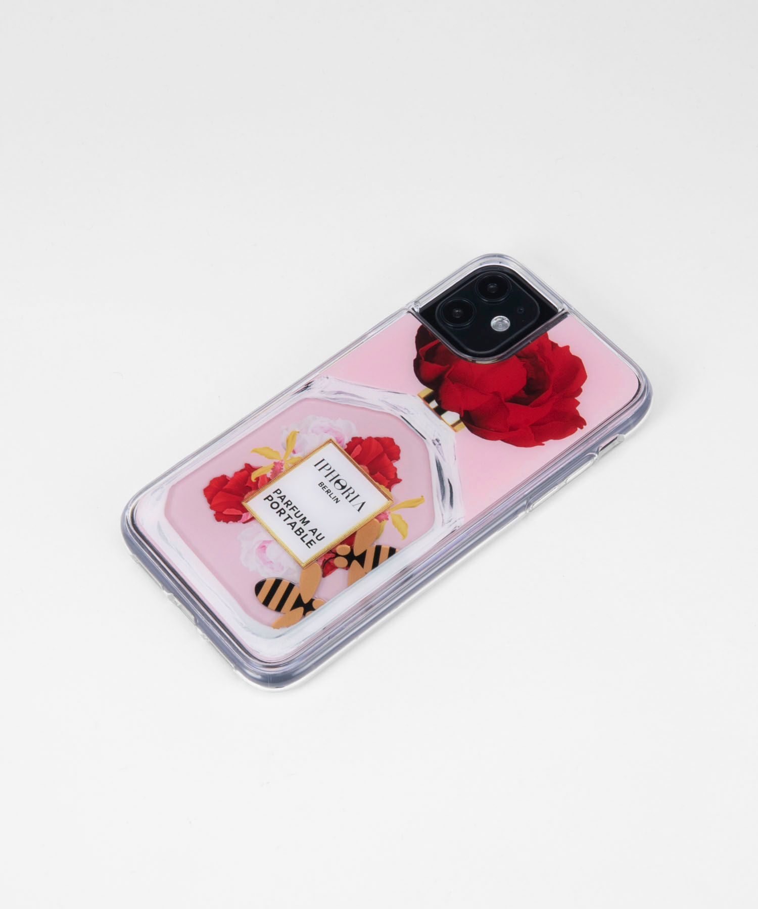 Liquid Case for Apple iPhone 11 - Parfume Red Flowers Nude with Bees