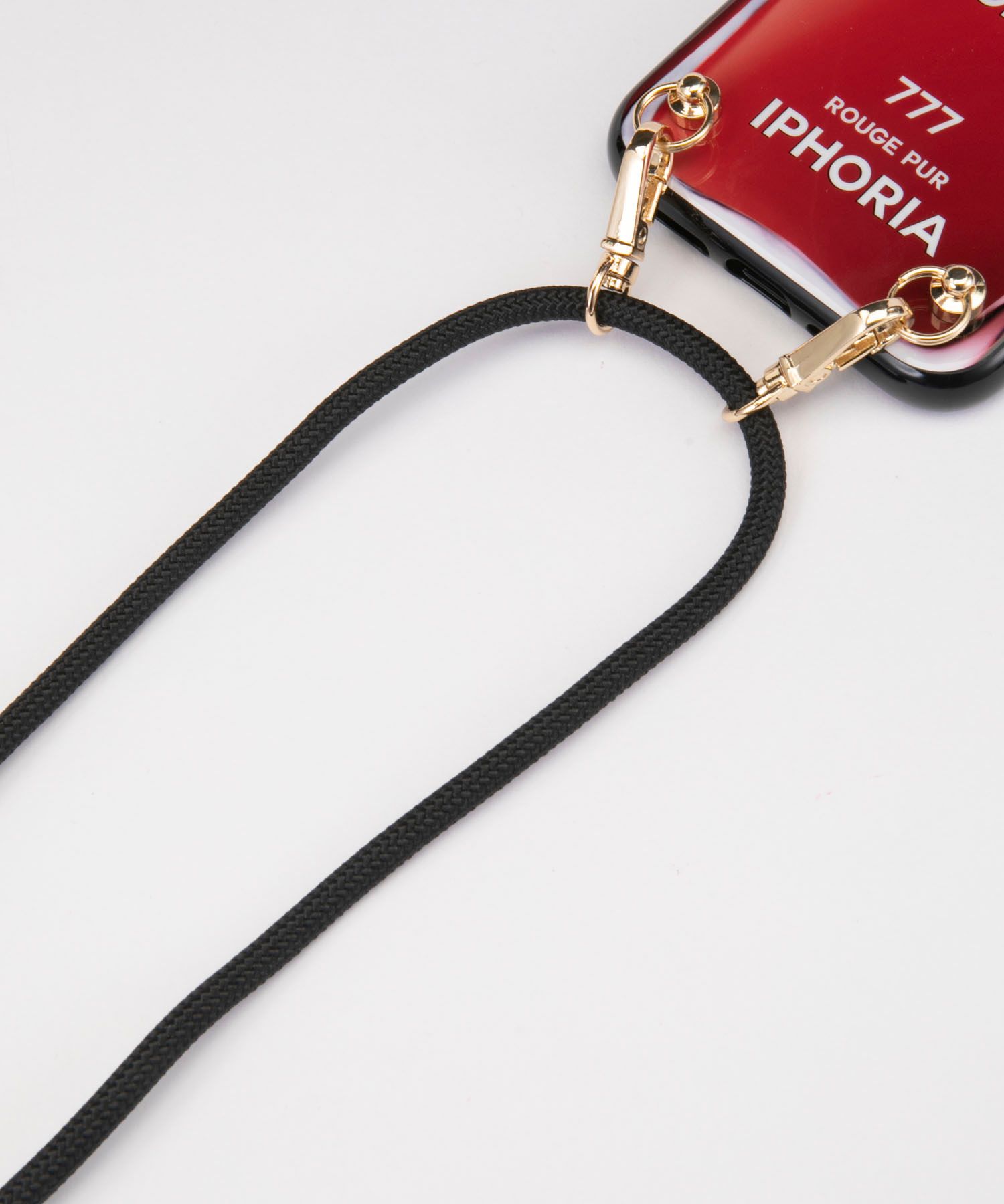 Necklace Case for Apple iPhone 11 Pro with Black Cord - Couleur Au Portable Vernis Rouge Pur