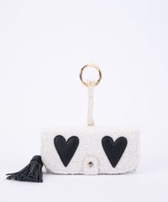 Glasses Case with Bag Holder - Teddy Hearts black & white