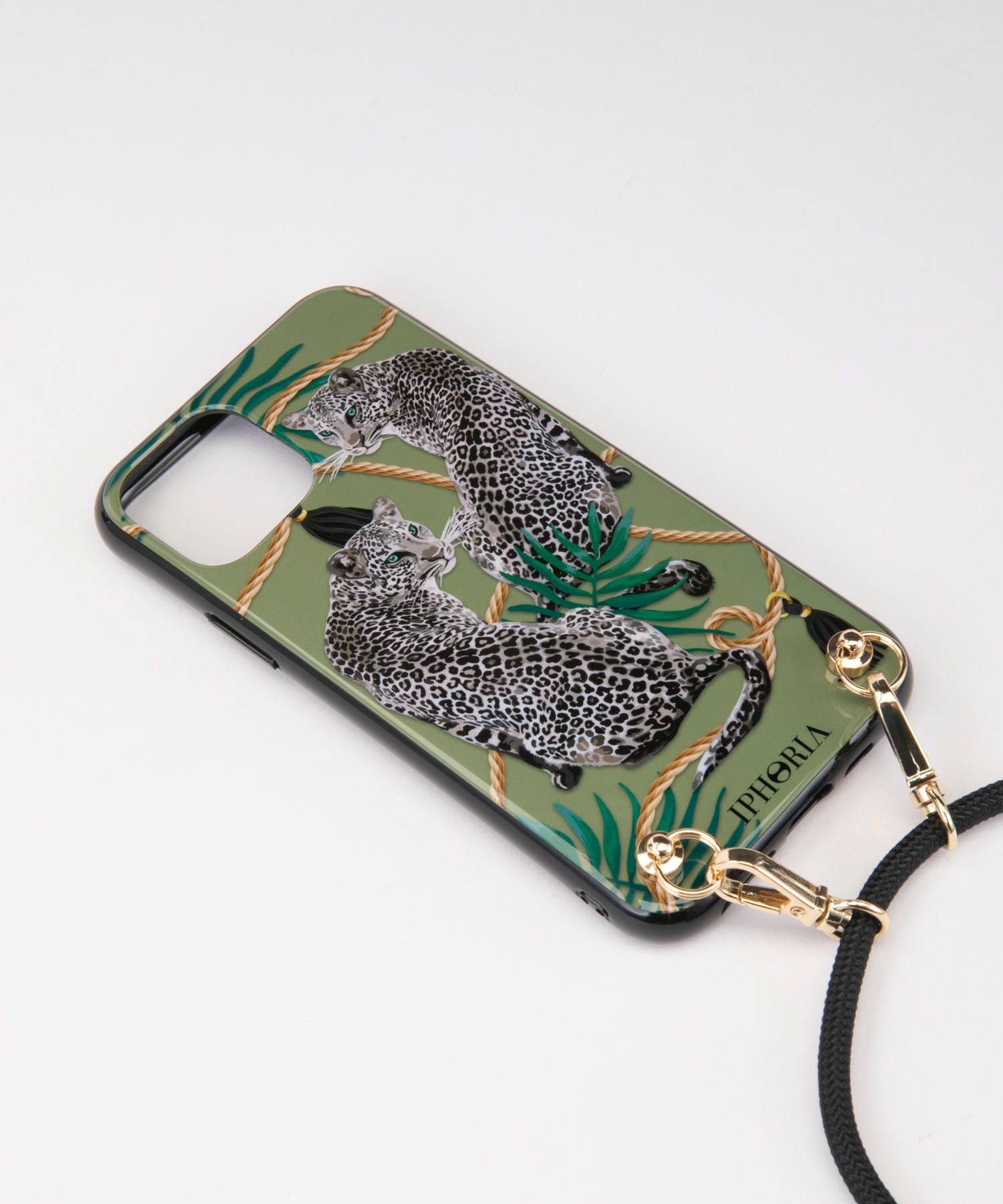 Necklace Case for Apple iPhone 11 Pro - Olive Leopards