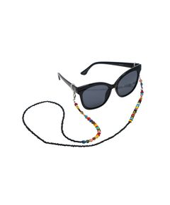 Glasses Strap - Rainbow with Black Beads