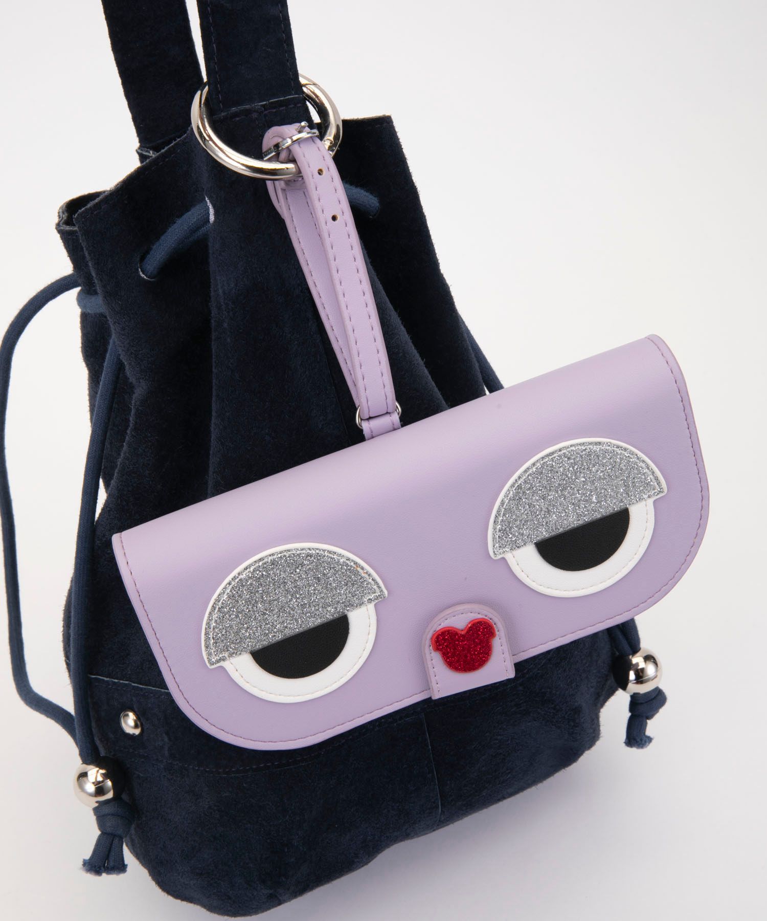 Glasses Case with Bag Holder - Lila Monster Face