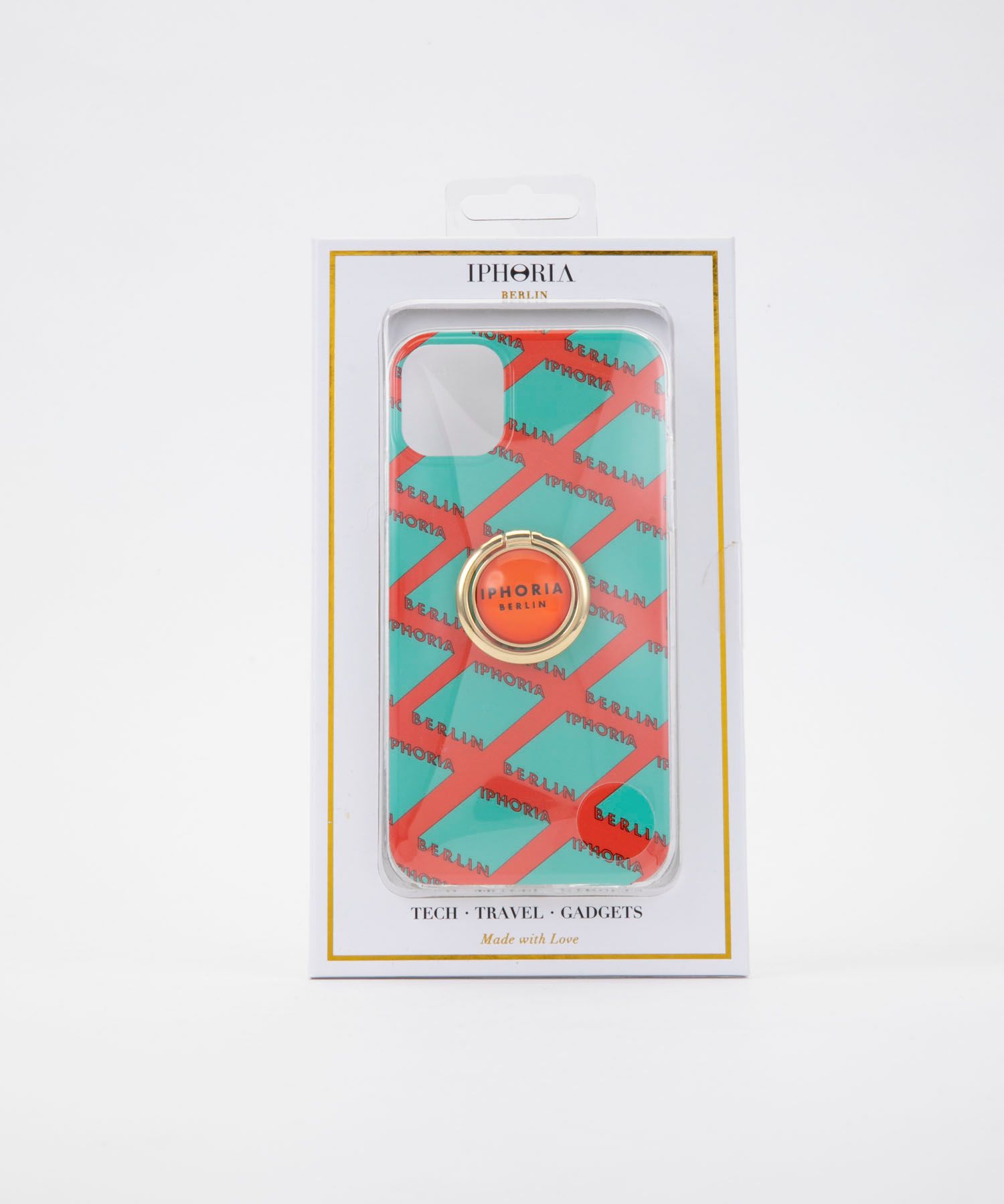 Case for Apple iPhone 11 - Gold Ring Illusion Pattern Orange & Mint