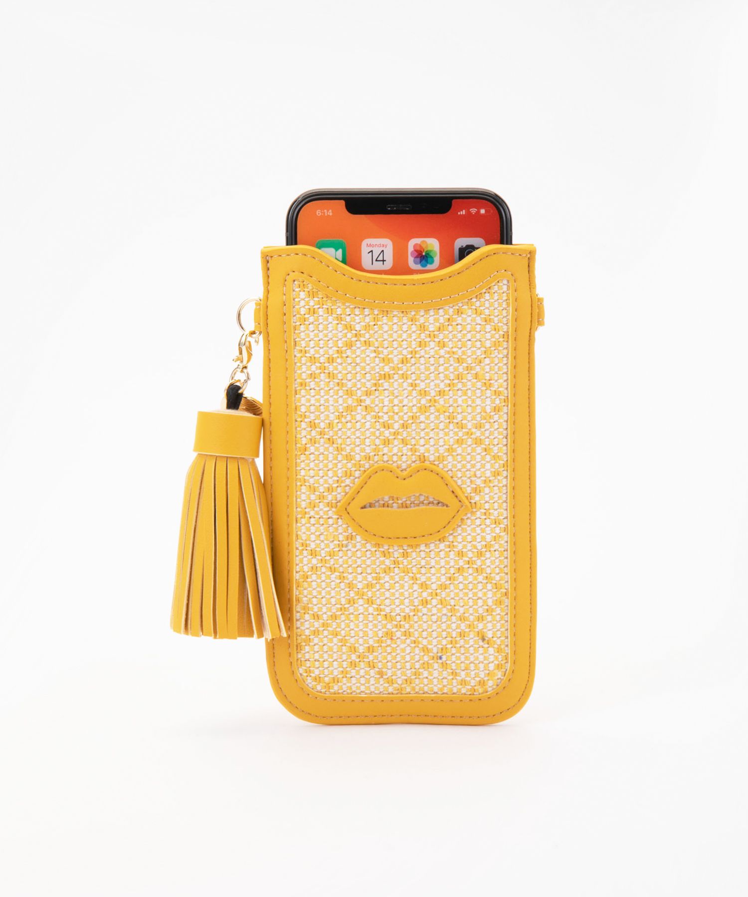 Necklace Sleeve Case for Apple iPhone 6/7/8/X/Xs/11 Pro - Yellow Linen
