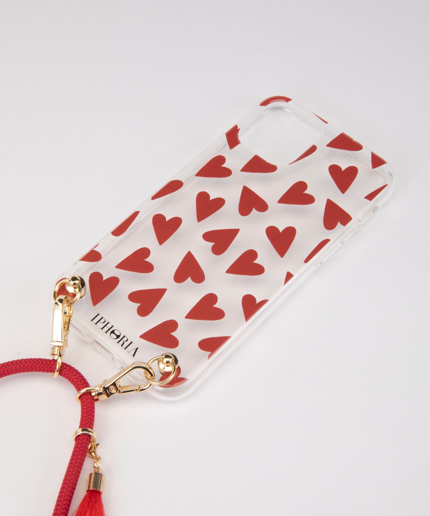 Necklace Case for Apple iPhone 11 Pro - Transparent Hearts