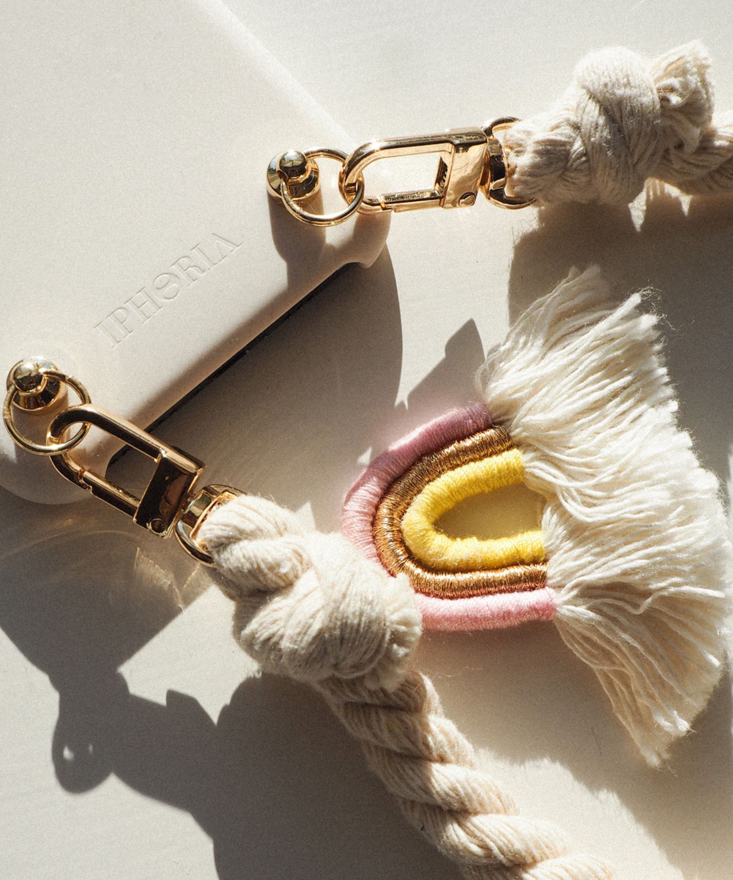 Necklace Case for Apple iPhone 12 mini - Soft Touch Cream Macrame