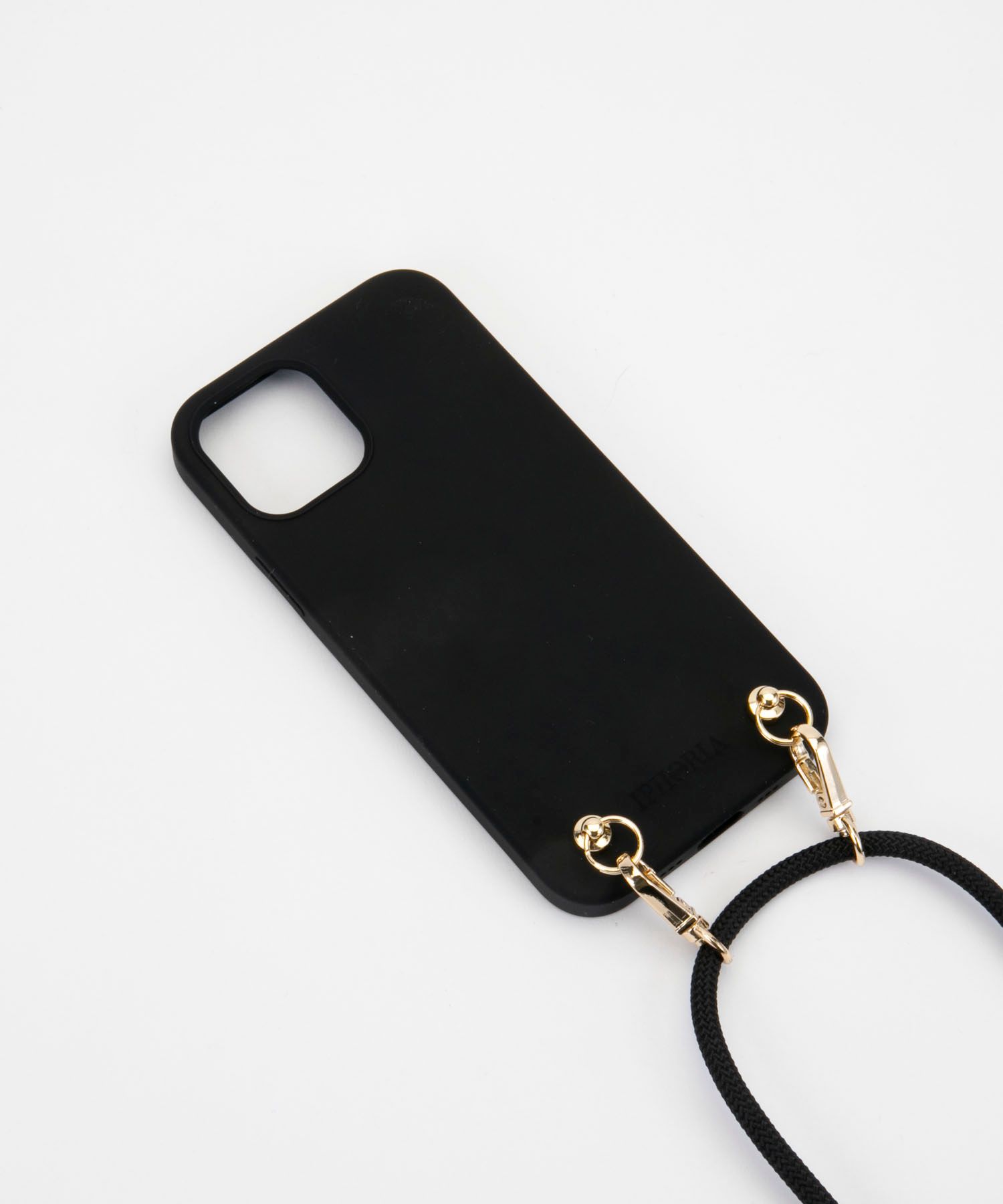 Necklace Case for Apple iPhone 12/12 Pro- Soft Touch simple Black
