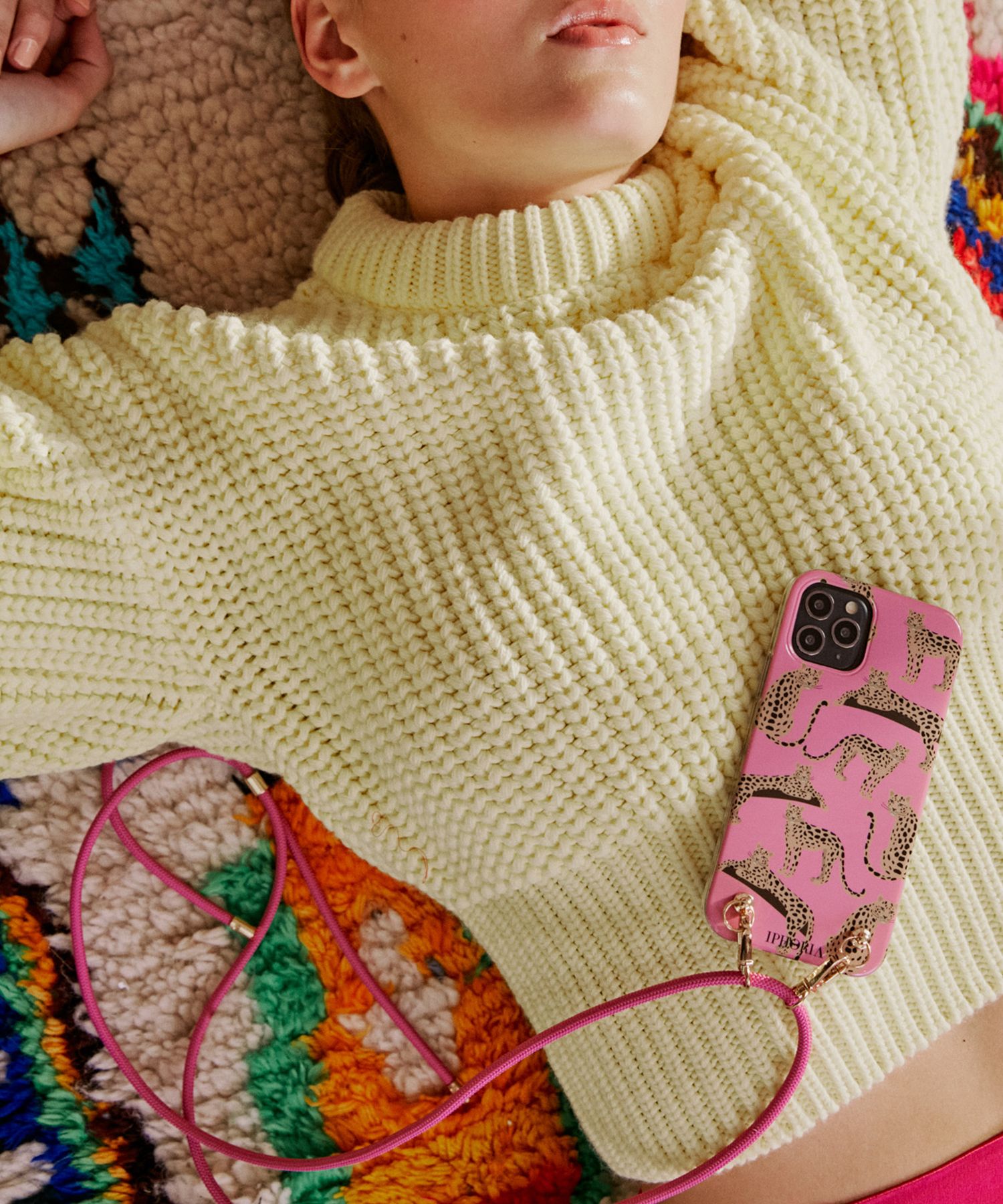Necklace Case for Apple iPhone 12 mini - Leopards Pink