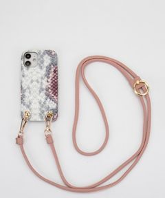 Necklace Case for Apple iPhone 12 mini - Snake with nude Strap