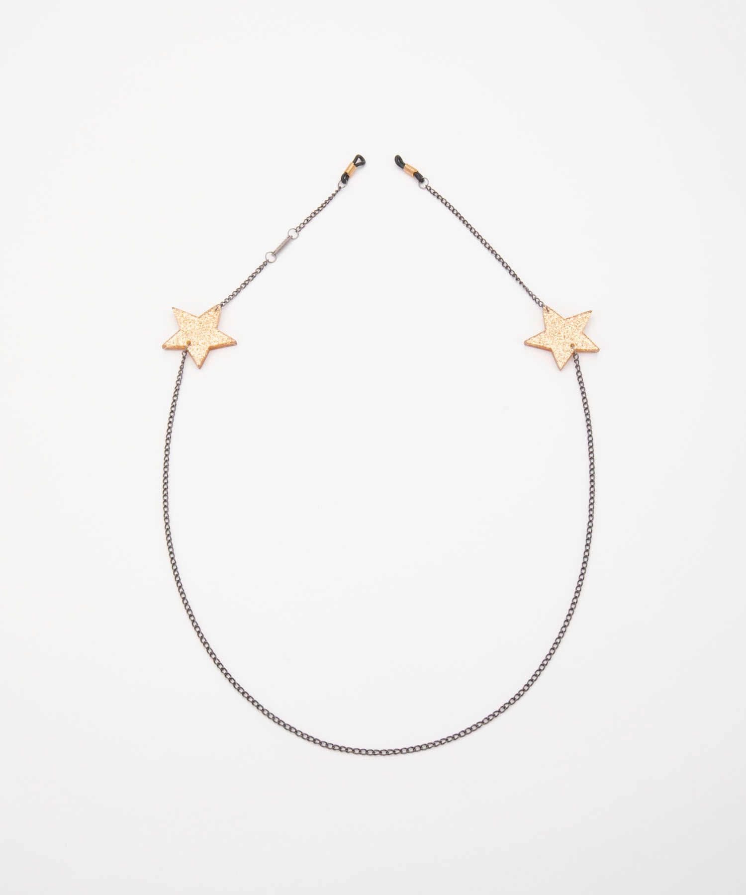 Sunglasses Strap - Black Chain With Golden Stars