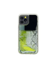 Liquid Case for Apple iPhone 12/12 Pro - Nailpolish Coleur Au Portable Snake Lime Green Glitter